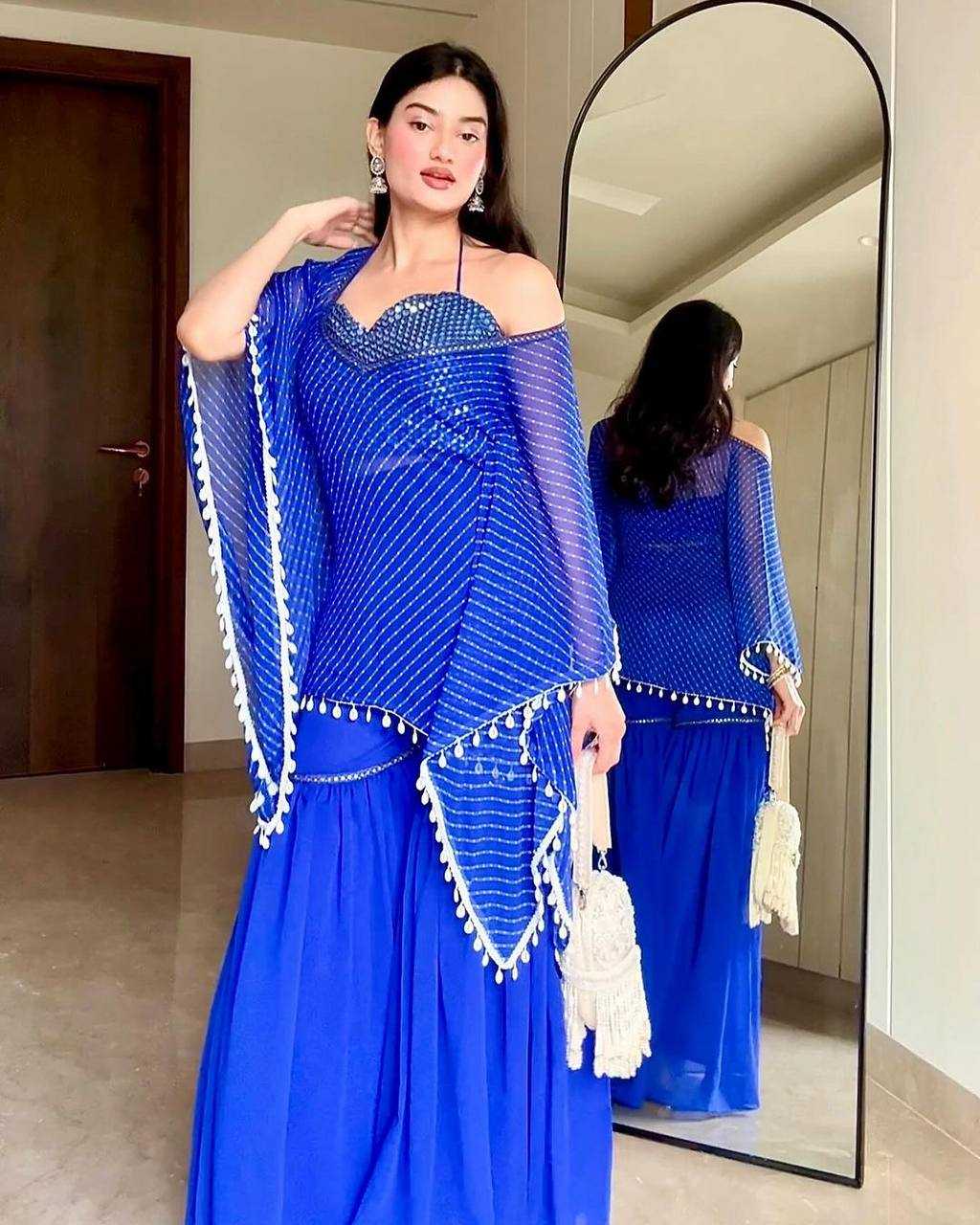 Ynf Georgette RIN215 1069 Kurti Wholesale Embroidered Kurtis Kaftan Kurtis Kurti With Palazzo Manufacturer- Kapda Export