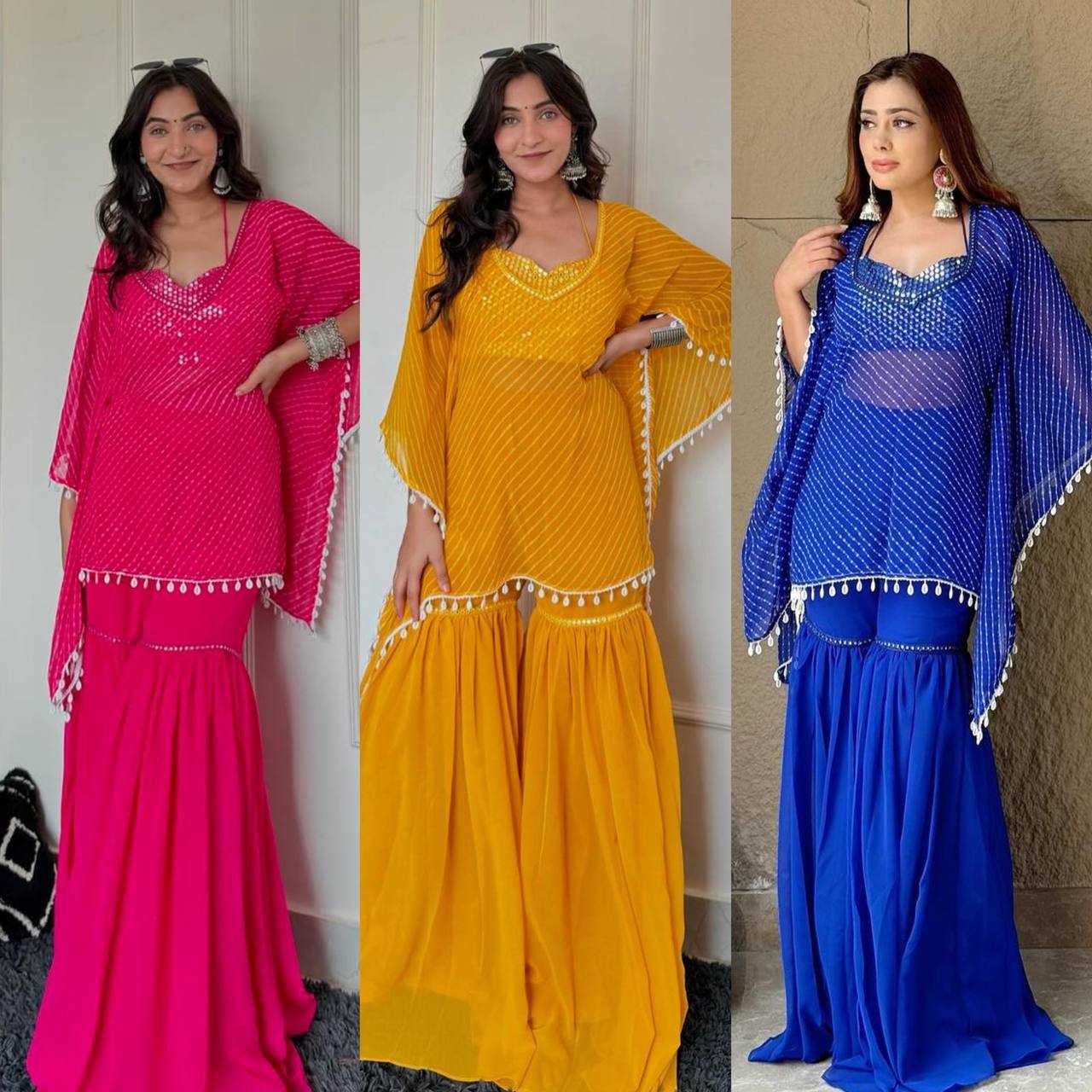 Ynf Georgette RIN215 1069 Kurti Wholesale Embroidered Kurtis Kaftan Kurtis Kurti With Palazzo Manufacturer- Kapda Export