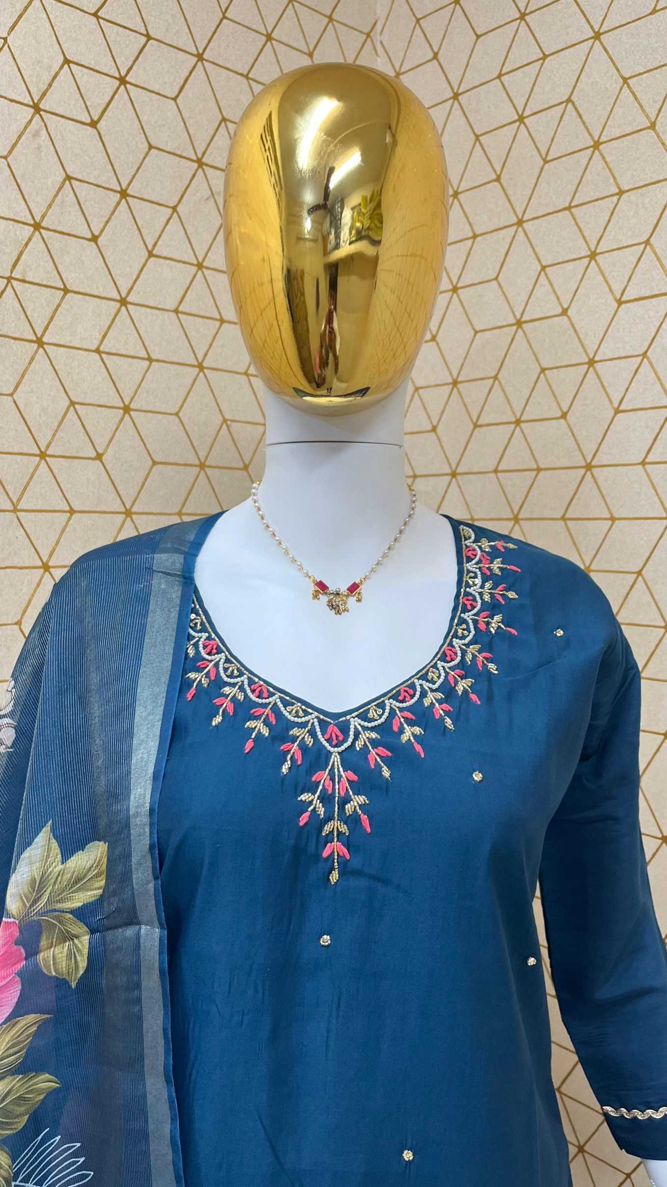 Ynf Heavy Roman Silk RIN212-7023 Suits & Dresses Diwali Collections Festive Collections Wholesale Printed Suits Silk Suits Handwork Suits Manufacturer- Kapda Export