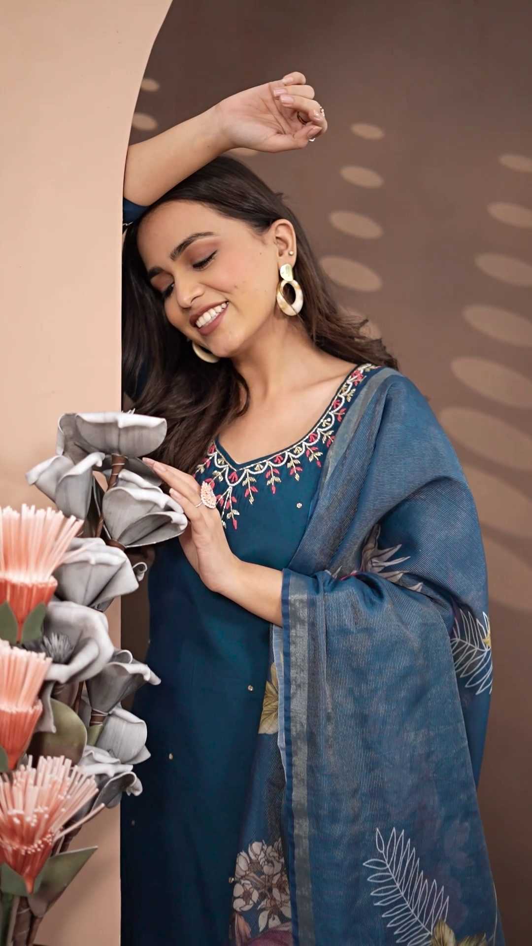 Ynf Heavy Roman Silk RIN212-7023 Suits & Dresses Diwali Collections Festive Collections Wholesale Printed Suits Silk Suits Handwork Suits Manufacturer- Kapda Export