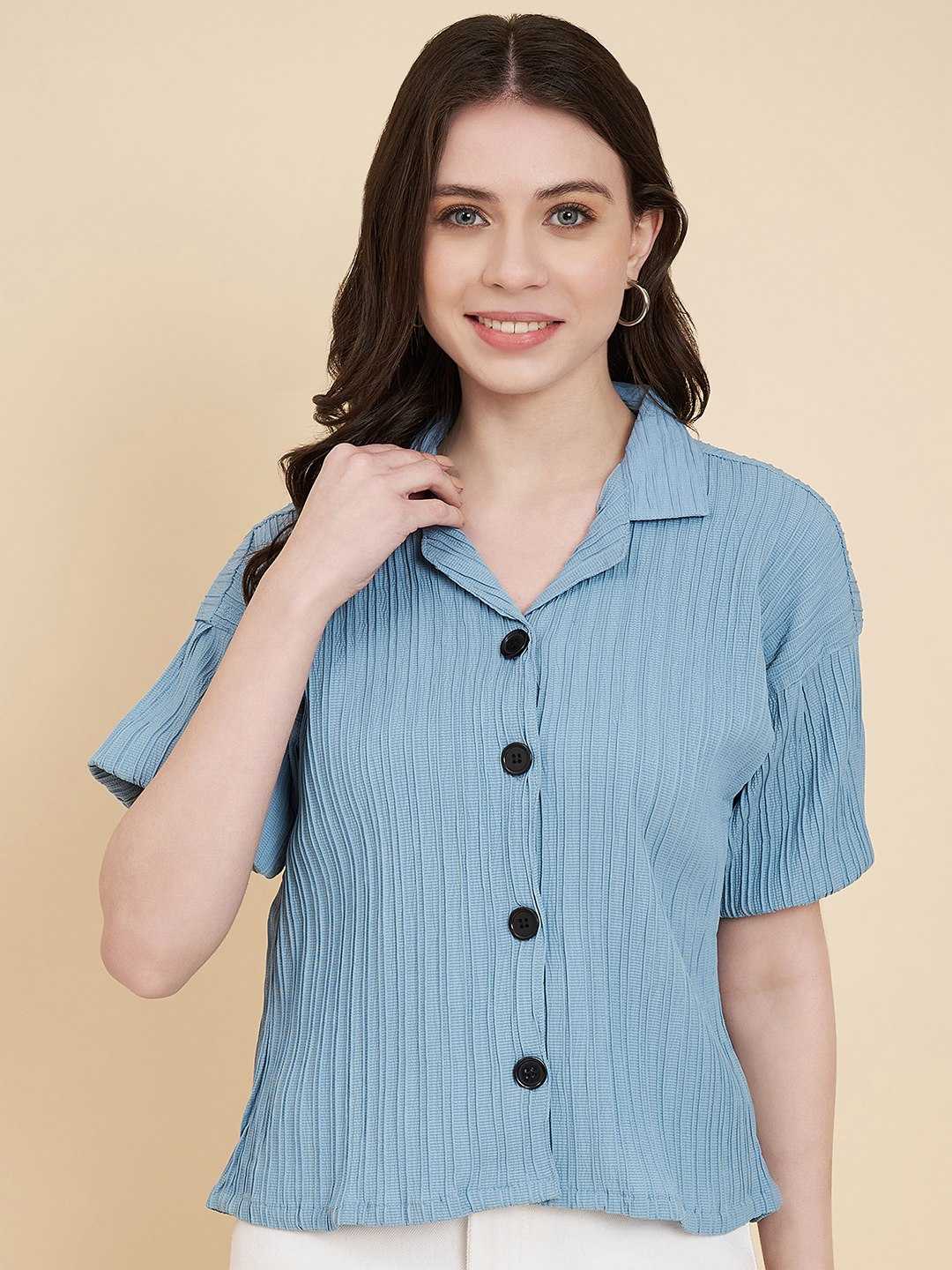 Ynf Heavy Summer Cool RIN188 Sugarcane Boxy shirt Kurti Western Wears Wholesale Tops Short Kurtis Collar Neck Kurtis Manufacturer- Kapda Export