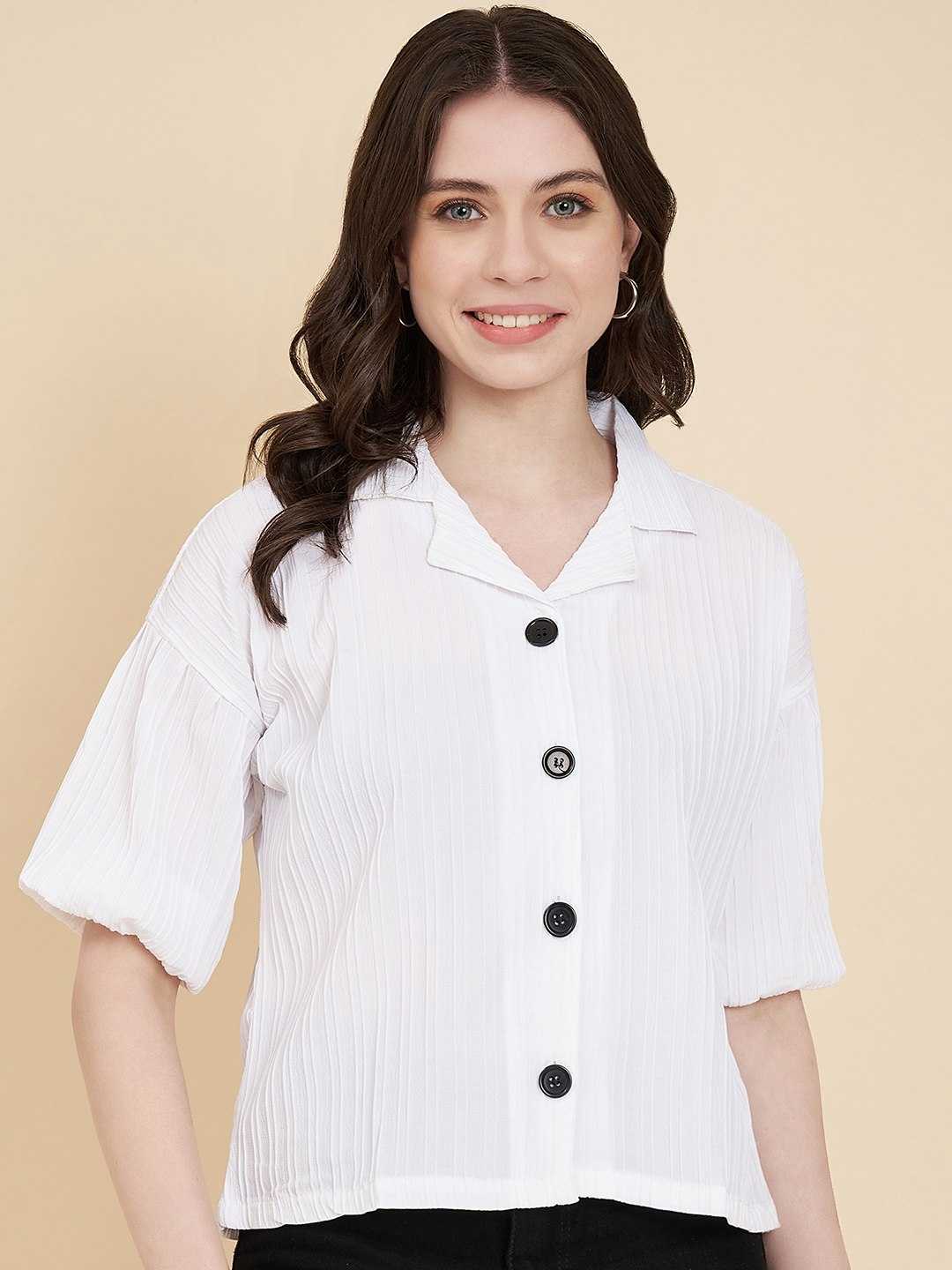 Ynf Heavy Summer Cool RIN188 Sugarcane Boxy shirt Kurti Western Wears Wholesale Tops Short Kurtis Collar Neck Kurtis Manufacturer- Kapda Export