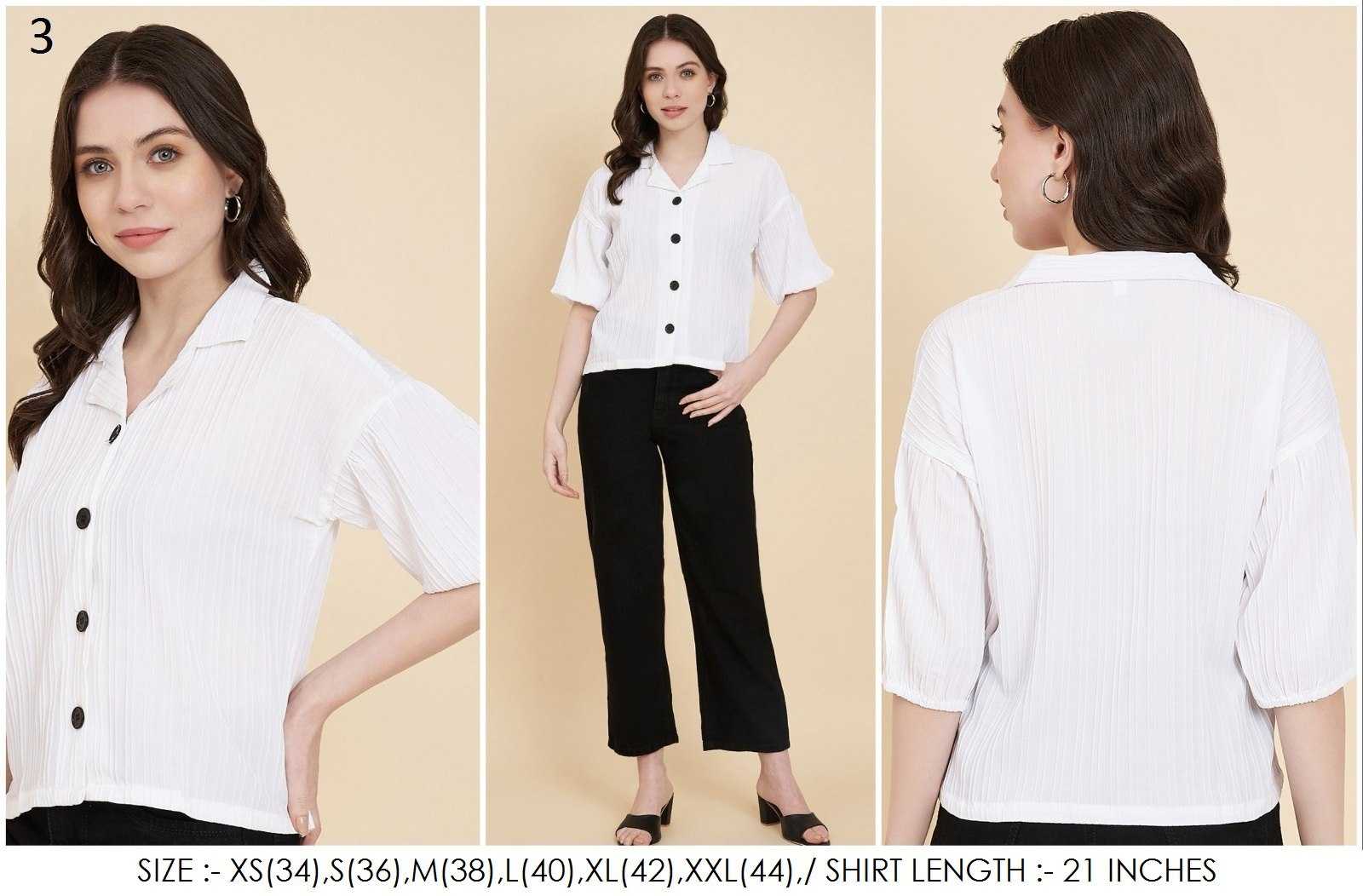 Ynf Heavy Summer Cool RIN188 Sugarcane Boxy shirt Kurti Western Wears Wholesale Tops Short Kurtis Collar Neck Kurtis Manufacturer- Kapda Export