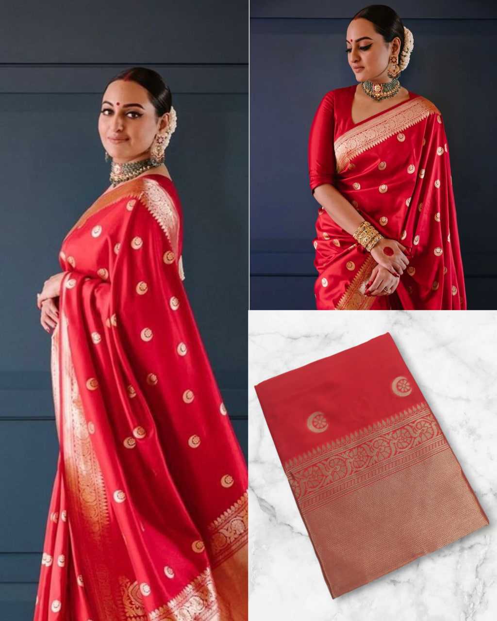 Ynf Lichi Silk RIN219 1730 Sarees Bollywood Collections Wholesale Silk Sarees Linen Sarees Zari Sarees Sonakshi Sinha Manufacturer- Kapda Export