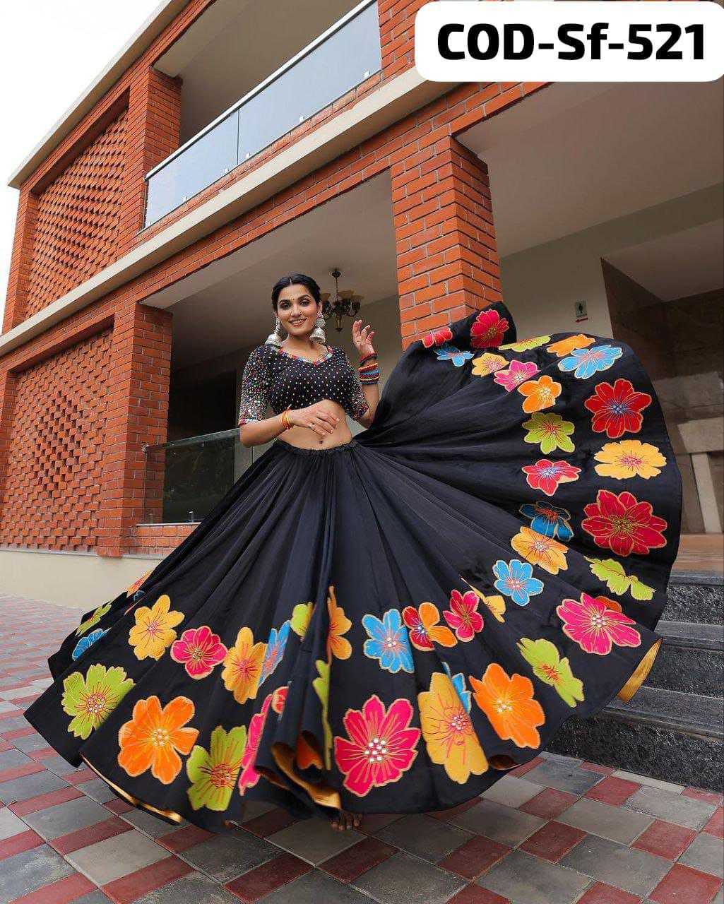 Ynf Maslin RIN206 SF-521 Lehengas Navratri Chaniya Choli Wholesale Printed Lehenga Navratri Gowns Manufacturer- Kapda Export