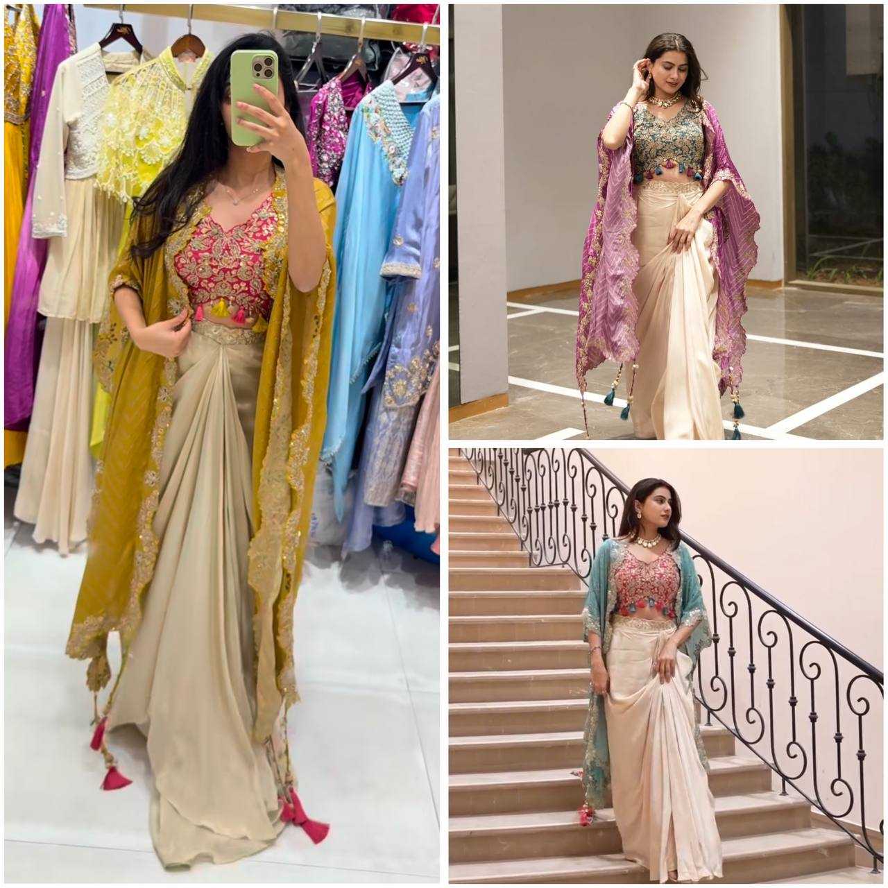 Ynf Mono Slub RIN110 BE-308 Western Wears Wedding Collections Wholesale Co-ord Set Bridesmaid Outfits Manufacturer- Kapda Export