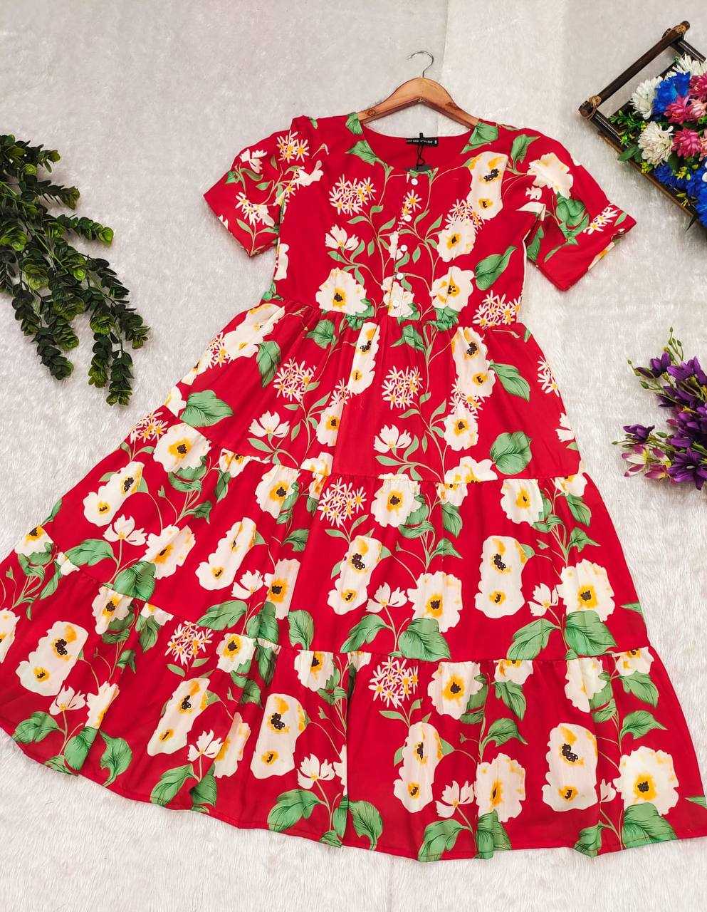 Ynf Muslin RIN218 1050 Kurti Western Wears Wholesale Flared Kurtis Indo-Western Kurtis Ruffle Kurtis Manufacturer- Kapda Export