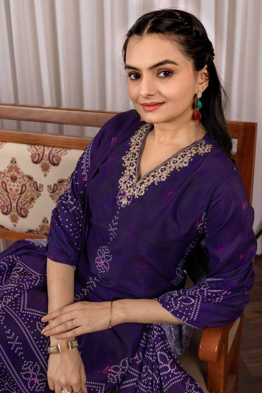 Ynf Muslin Silk RIN131 DT-022 BANDHANI Suits & Dresses Wholesale Alia Cut Suits Ladies Silk Suit Bandhani Suits Manufacturer- Kapda Export