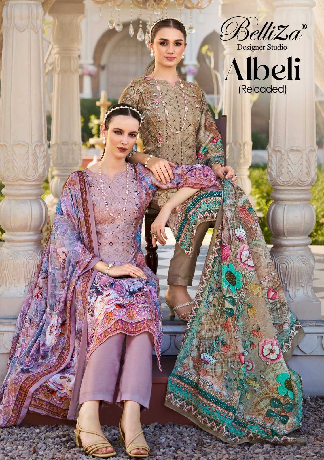 Ynf Pure Cotton RIN186 BELLIZA-ALBELI Setwise Collections Wholesale Pakistani Suits Catalogs Dresses & Suits Catalogs Manufacturer- Kapda Export
