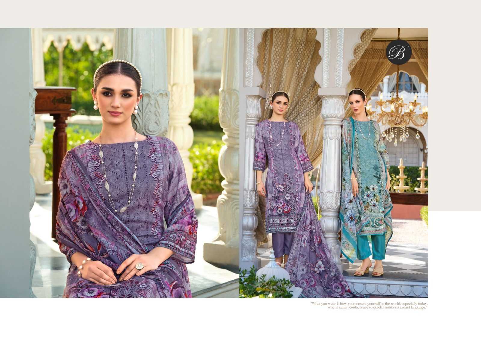 Ynf Pure Cotton RIN186 BELLIZA-ALBELI Setwise Collections Wholesale Pakistani Suits Catalogs Dresses & Suits Catalogs Manufacturer- Kapda Export