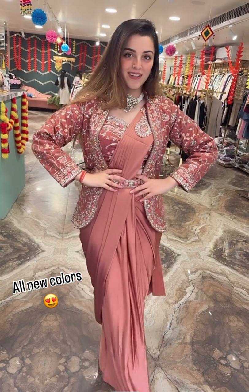 Ynf Rangoli Silk RIN215 1078 Sarees Wholesale Ready To Wear Sarees Party Wear Sarees Saree with Belt Manufacturer- Kapda Export