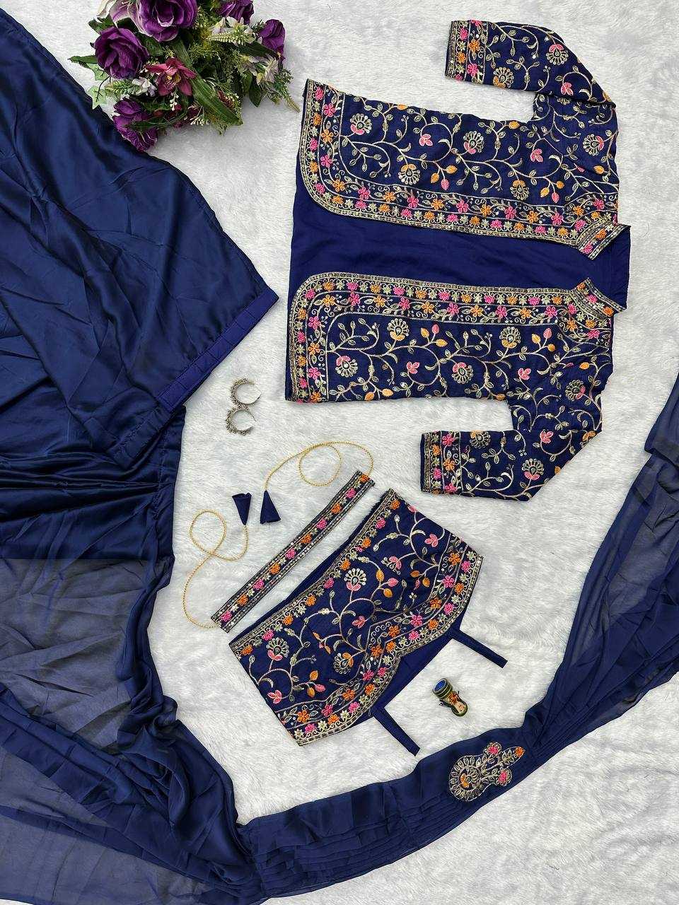 Ynf Rangoli Silk RIN215 1078 Sarees Wholesale Ready To Wear Sarees Party Wear Sarees Saree with Belt Manufacturer- Kapda Export