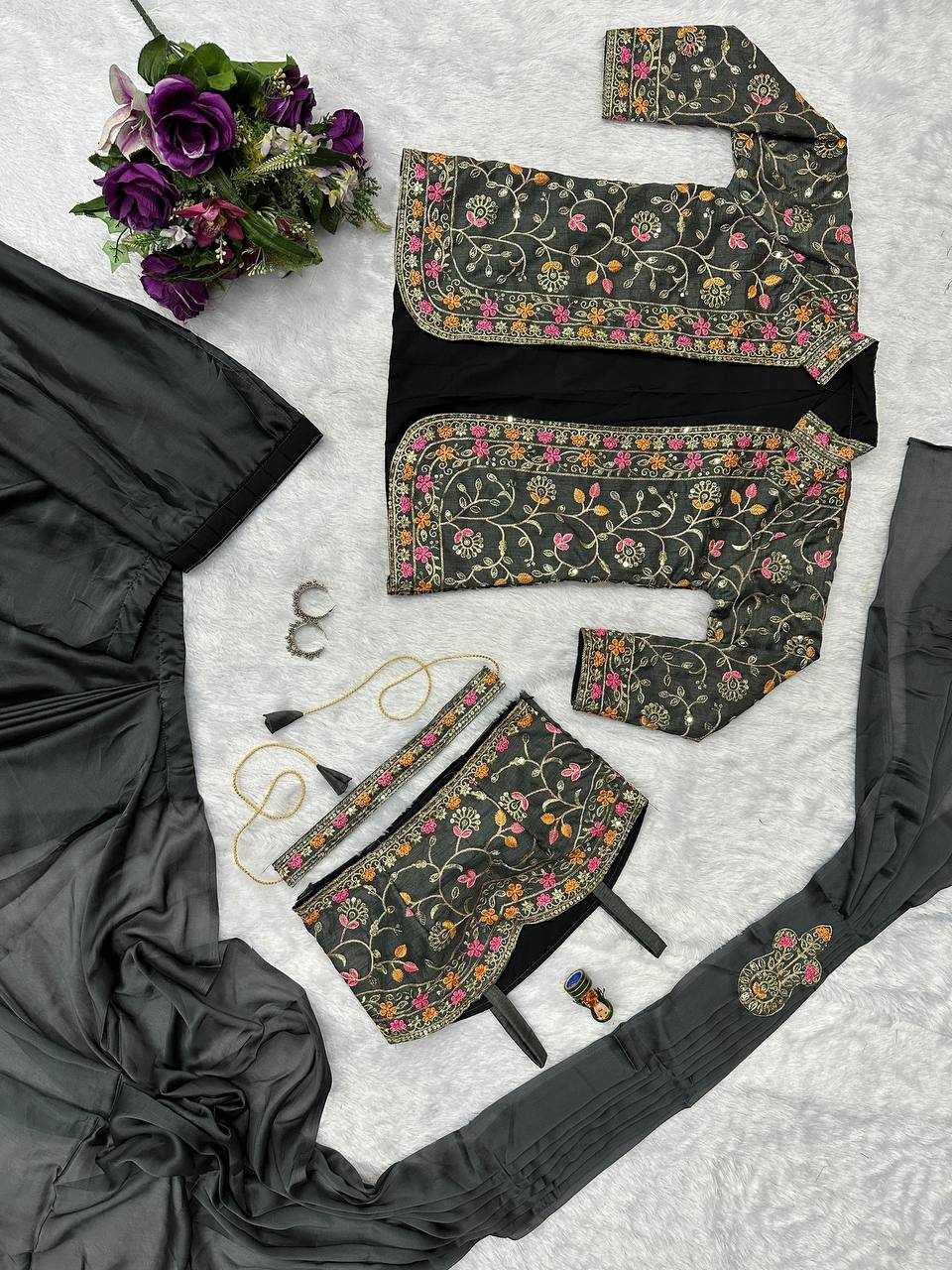 Ynf Rangoli Silk RIN215 1078 Sarees Wholesale Ready To Wear Sarees Party Wear Sarees Saree with Belt Manufacturer- Kapda Export