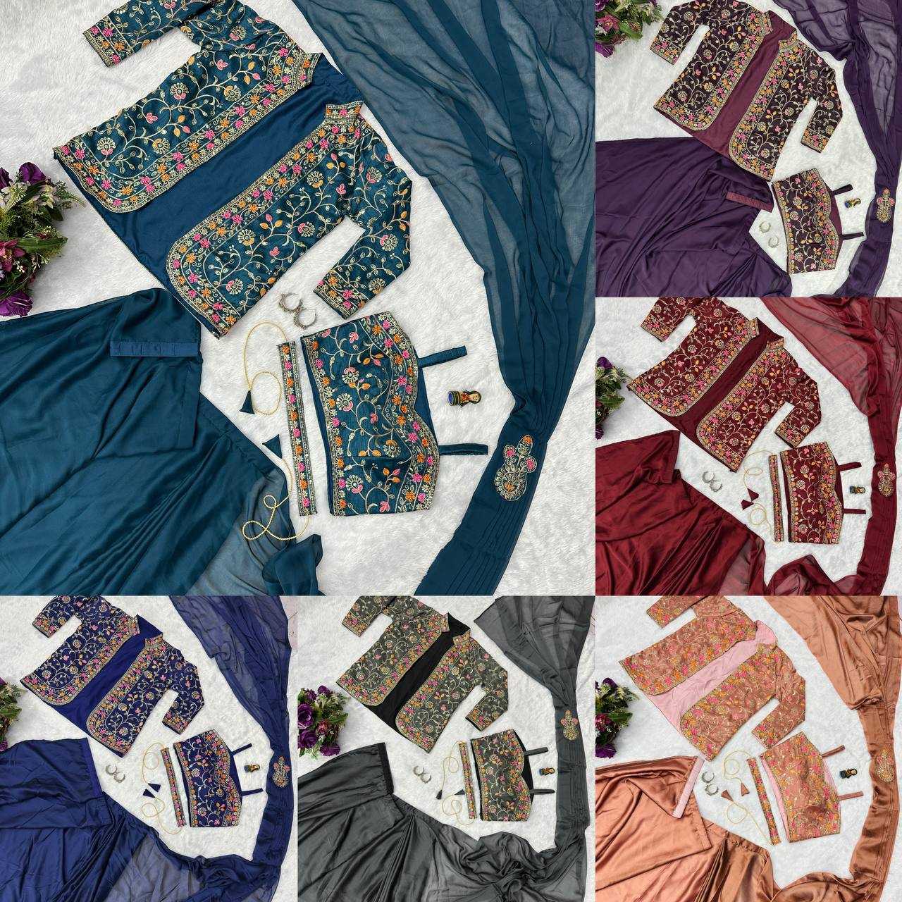 Ynf Rangoli Silk RIN215 1078 Sarees Wholesale Ready To Wear Sarees Party Wear Sarees Saree with Belt Manufacturer- Kapda Export