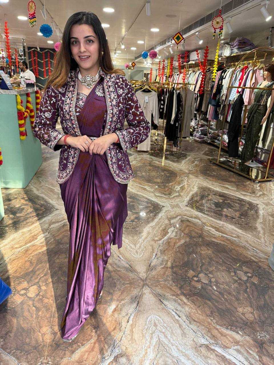 Ynf Rangoli Silk RIN215 1078 Sarees Wholesale Ready To Wear Sarees Party Wear Sarees Saree with Belt Manufacturer- Kapda Export