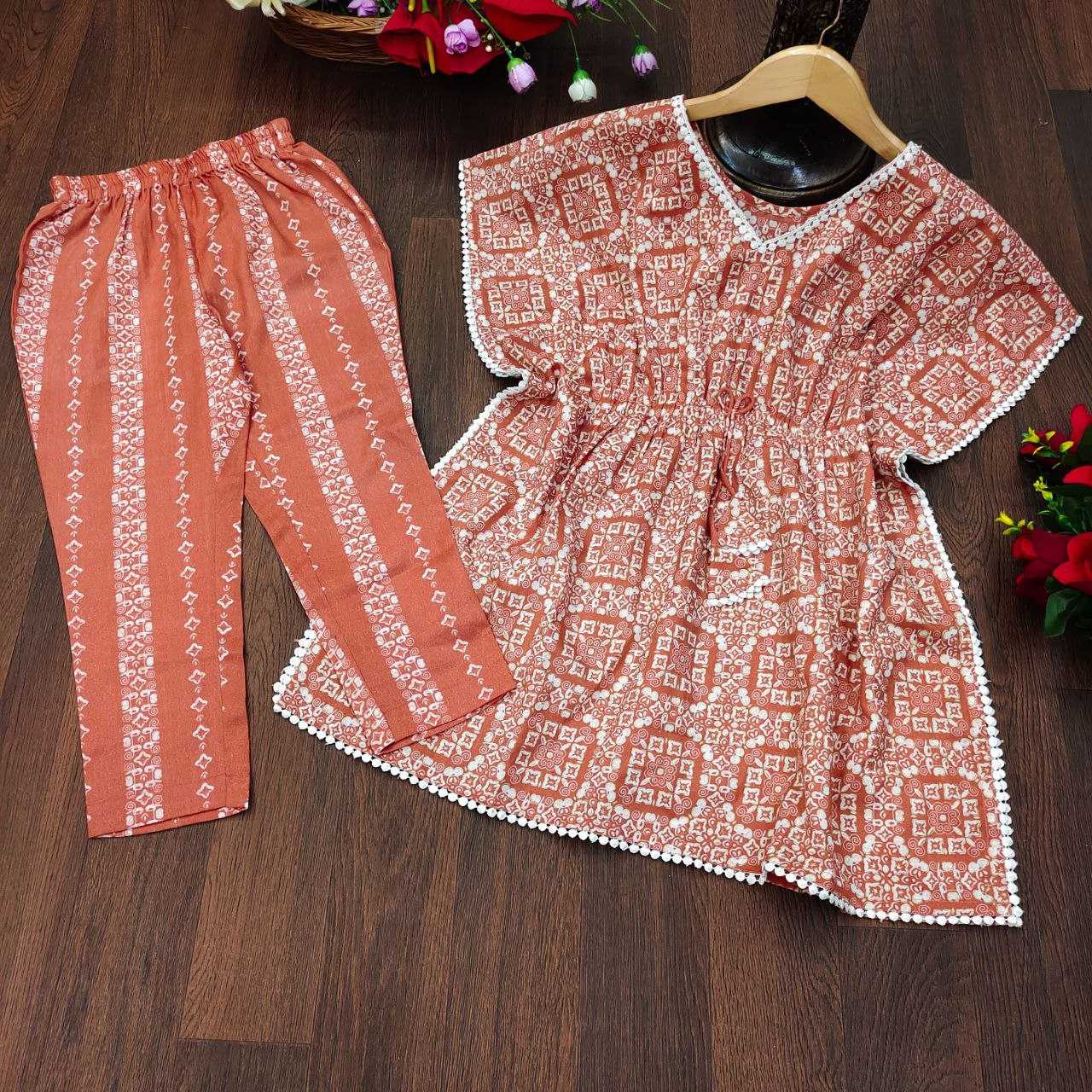 Ynf Rayon KESH461 Kiyara Kids Wear Wholesale Kids Frocks Top & Pant Girls Frock Manufacturer- Kapda Export