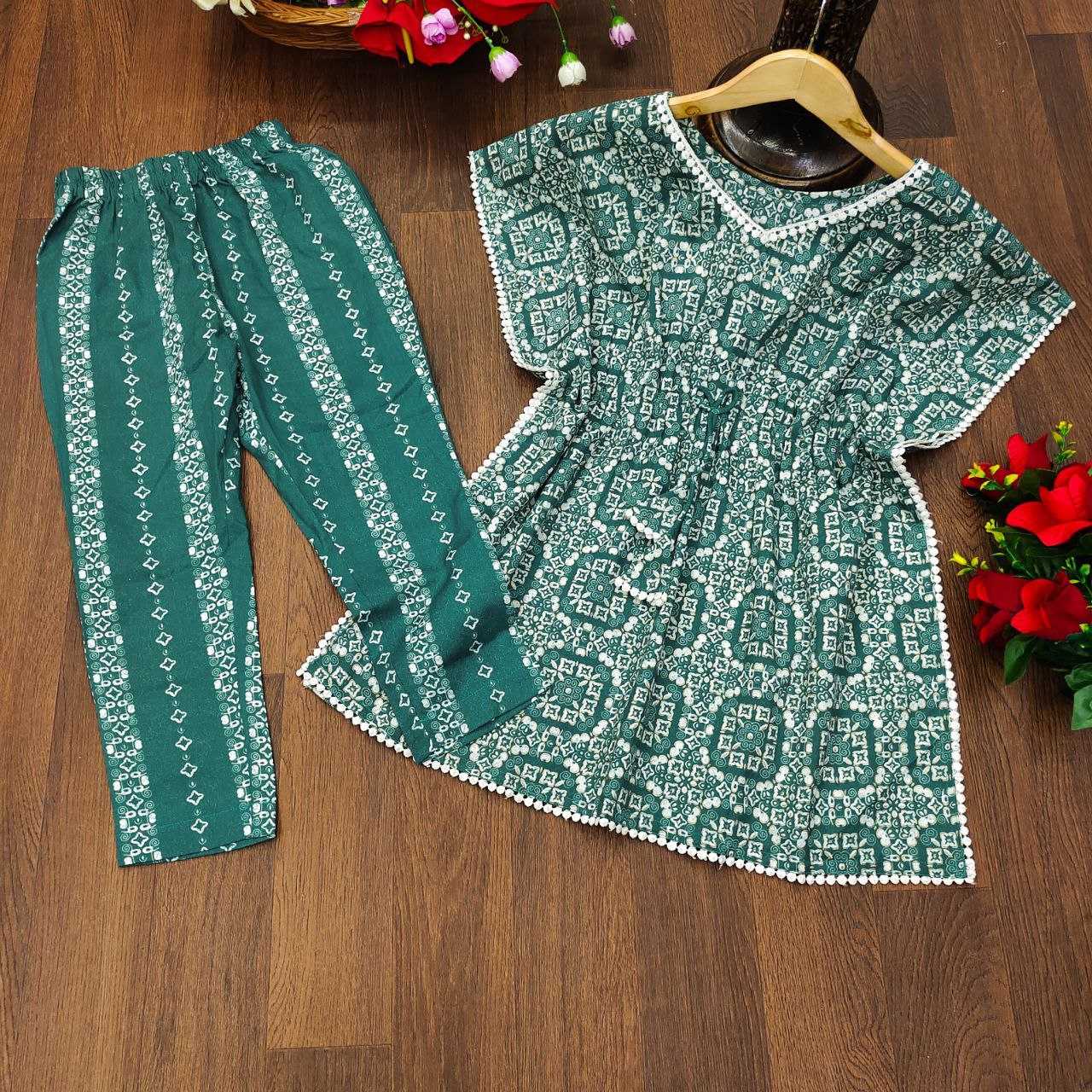 Ynf Rayon KESH461 Kiyara Kids Wear Wholesale Kids Frocks Top & Pant Girls Frock Manufacturer- Kapda Export