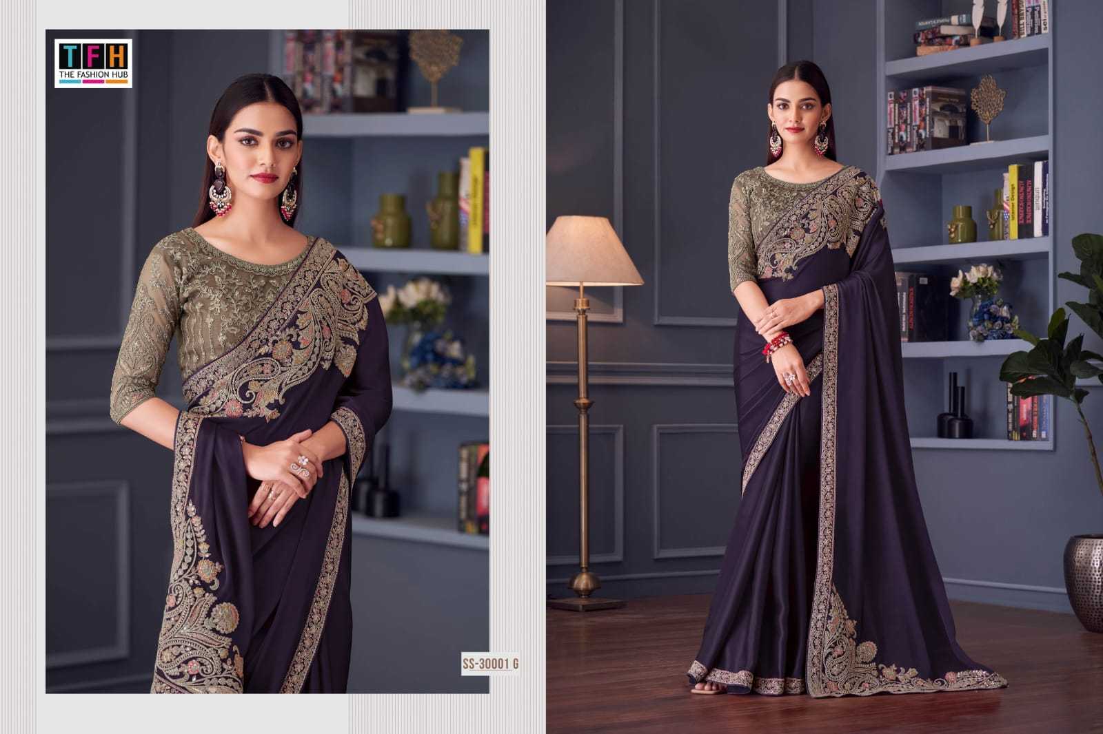 Ynf Satin Silk RIN184 Tfh-Silver Screen 20 Sarees Diwali Collections Festive Collections Wholesale Party Wear Sarees Fancy Sarees Satin Sarees Manufacturer- Kapda Export