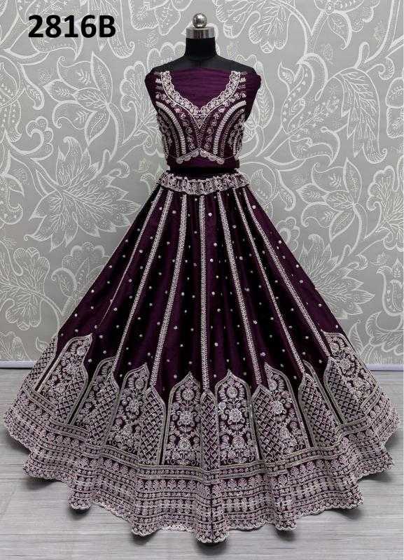 Ynf Silk KESH416 ANJANI-2816A Lehengas Wedding Collections Festive Collections Wholesale Embroidered Lehenga Handloom Lehenga Thread Work Lehenga Manufacturer- Kapda Export