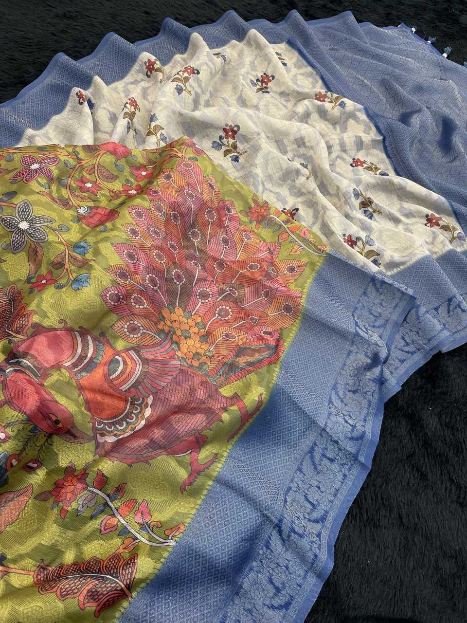 Ynf Soft Cotton Silk RIN116 MASTAANI Sarees Silk Sarees Festive Collections Wholesale Cotton Linen Sarees Half-and-Half Sarees Traditional Silk Sarees Kalamkari Silk Sarees Eid Collections Manufacturer- Kapda Export