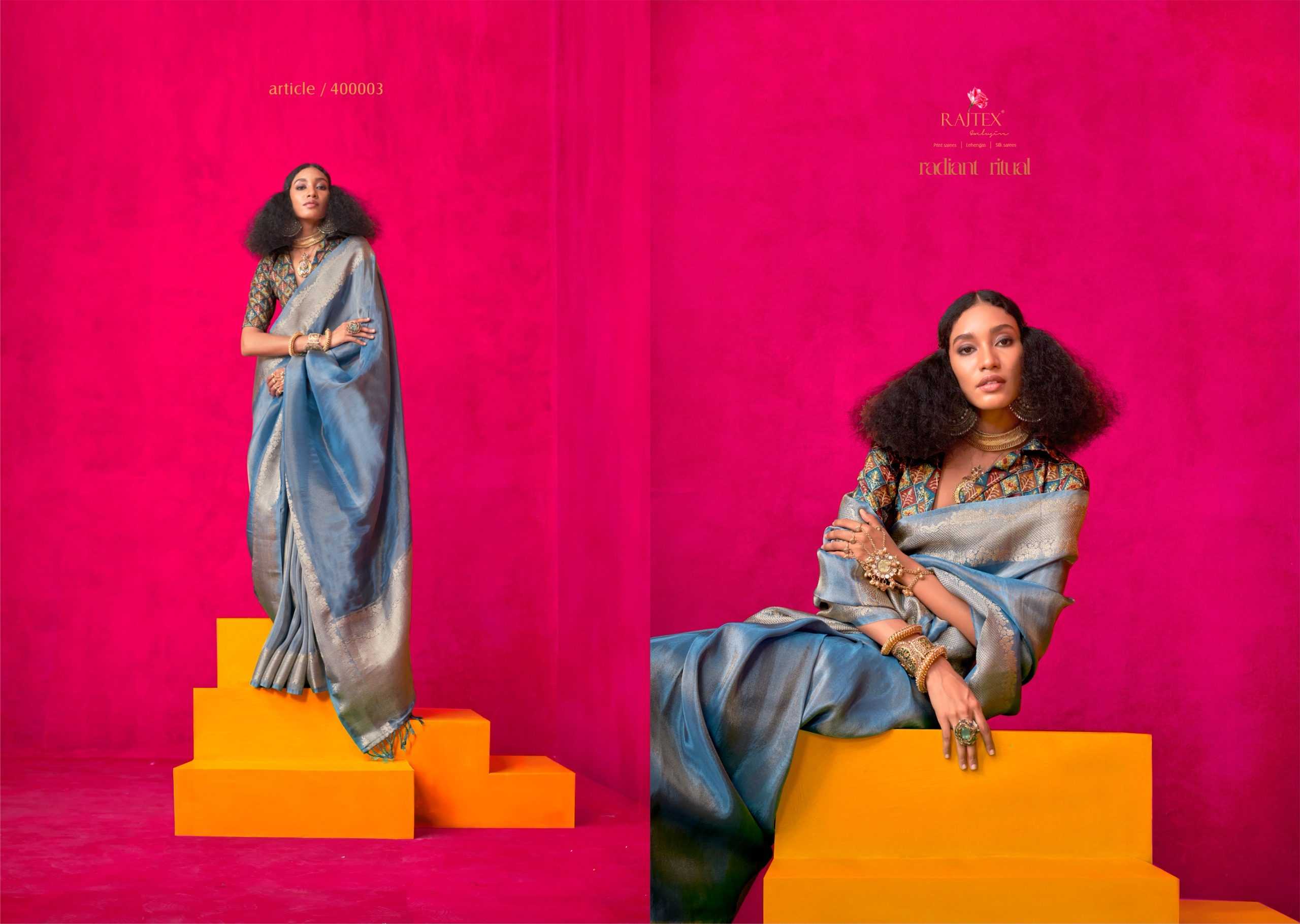 Ynf Tissue KESH113 Rajtex-Klaila Sarees Rakhi Collections Festive Collections Wholesale Party Wear Sarees Fancy Sarees Embroidered Sarees Manufacturer- Kapda Export