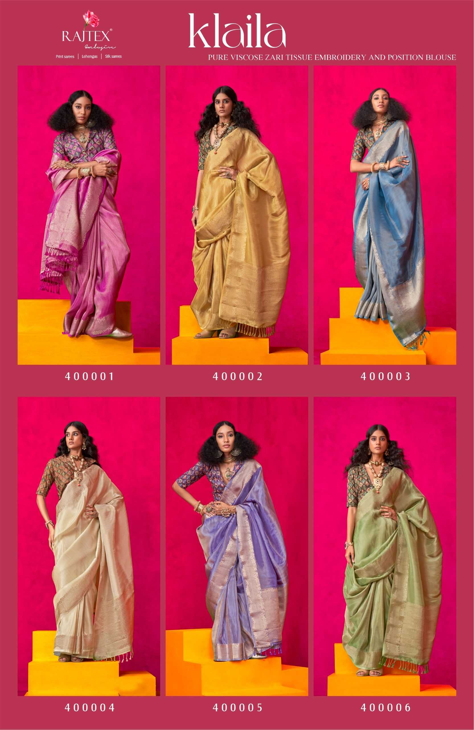 Ynf Tissue KESH113 Rajtex-Klaila Sarees Rakhi Collections Festive Collections Wholesale Party Wear Sarees Fancy Sarees Embroidered Sarees Manufacturer- Kapda Export