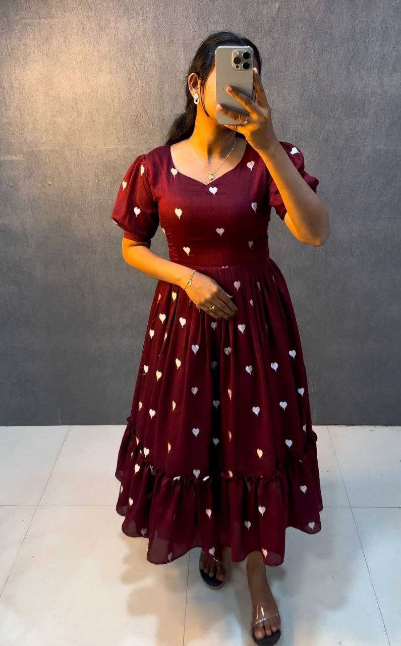 Ynf Vichitra Silk RIN218 1064 Gowns Wholesale Party Wear Gowns Indo-Western Gowns Floral Print Gowns Manufacturer- Kapda Export