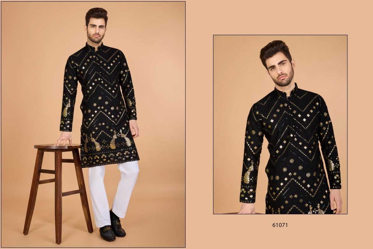 Ynf Viscose Rayon RIN197 2666 Mens Wear Diwali Collections Festive Collections Wholesale Mens Kurtas Casual Wear Men Wedding kurta Manufacturer- Kapda Export