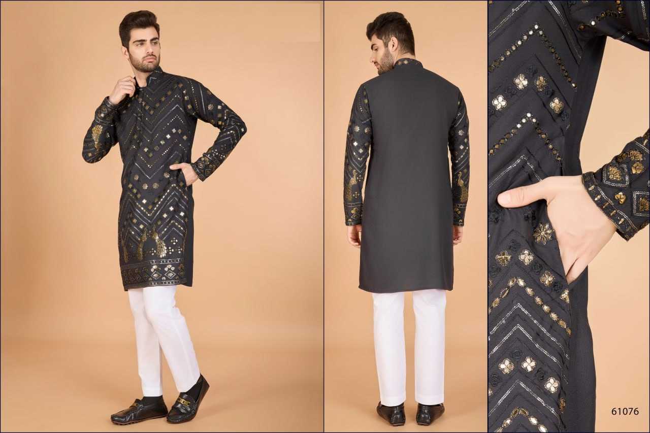 Ynf Viscose Rayon RIN197 2666 Mens Wear Diwali Collections Festive Collections Wholesale Mens Kurtas Casual Wear Men Wedding kurta Manufacturer- Kapda Export