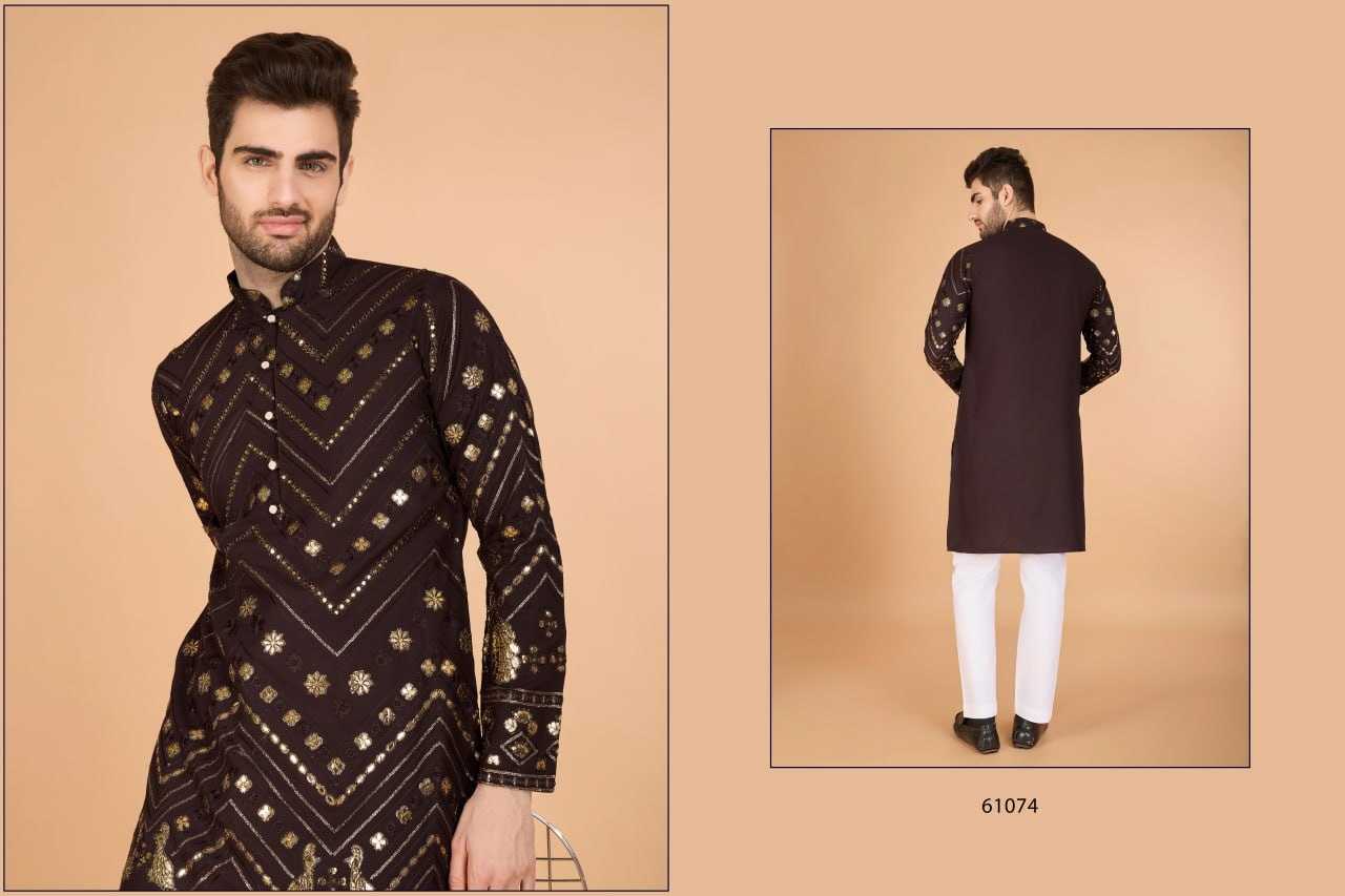 Ynf Viscose Rayon RIN197 2666 Mens Wear Diwali Collections Festive Collections Wholesale Mens Kurtas Casual Wear Men Wedding kurta Manufacturer- Kapda Export