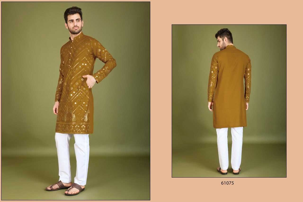 Ynf Viscose Rayon RIN197 2666 Mens Wear Diwali Collections Festive Collections Wholesale Mens Kurtas Casual Wear Men Wedding kurta Manufacturer- Kapda Export