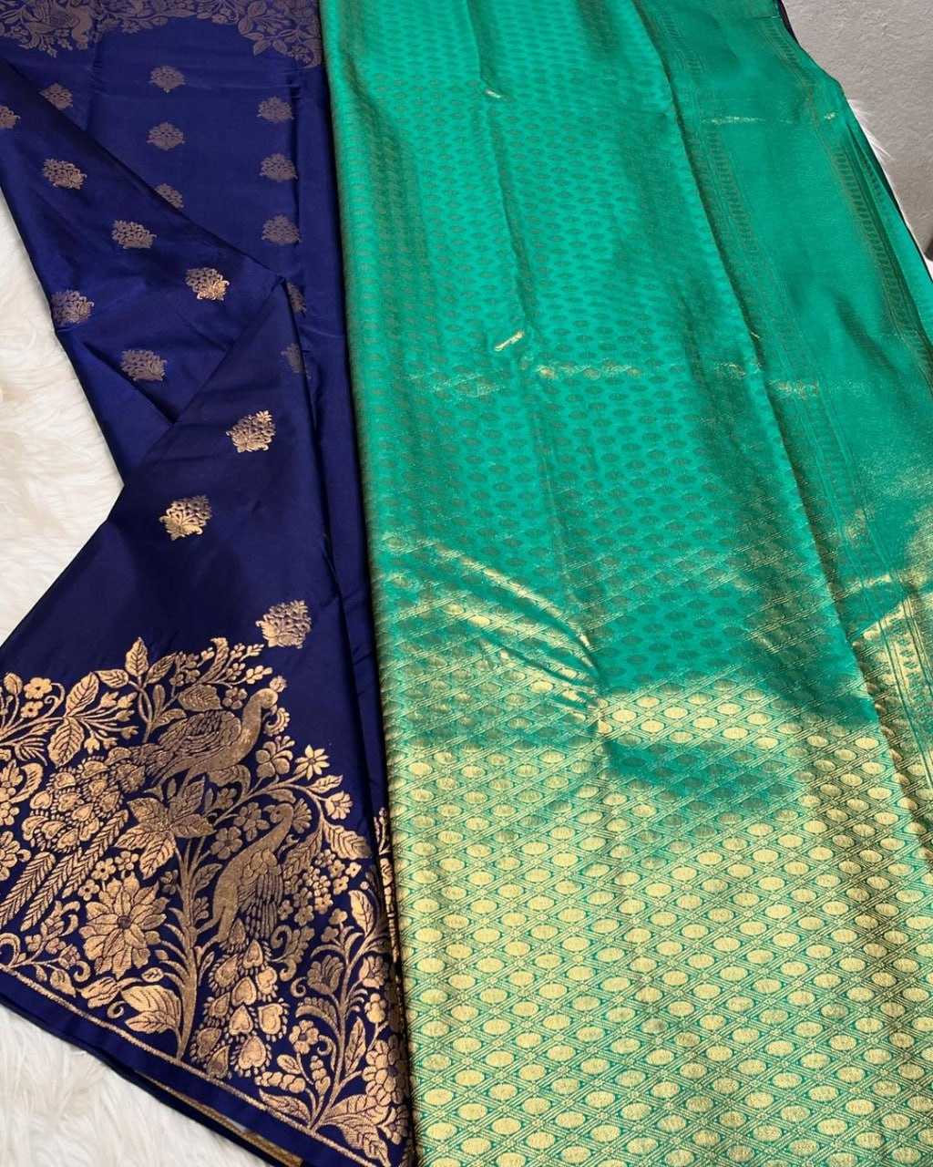 Ynf Banarasi Soft Silk RIN101 50180JARI Silk Sarees Wholesale Banarasi Silk Sarees Heavy Silk Sarees Pure Silk Sarees With Gold Borders Manufacturer- Kapda Export