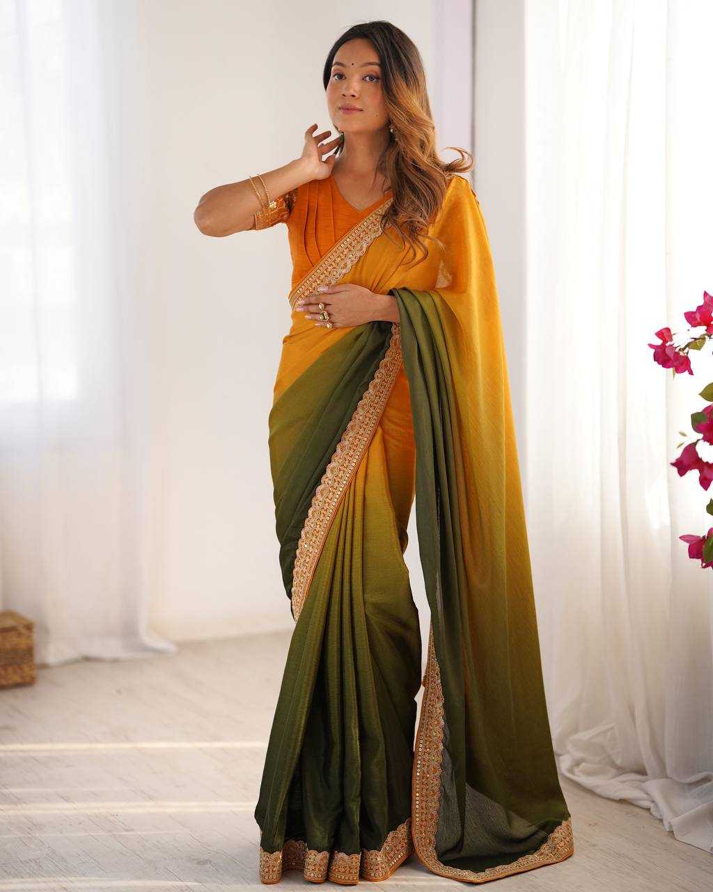 Ynf Chinon RIN133 09 Sarees Wholesale Fancy Sarees Half Sarees Plain Sarees Manufacturer- Kapda Export