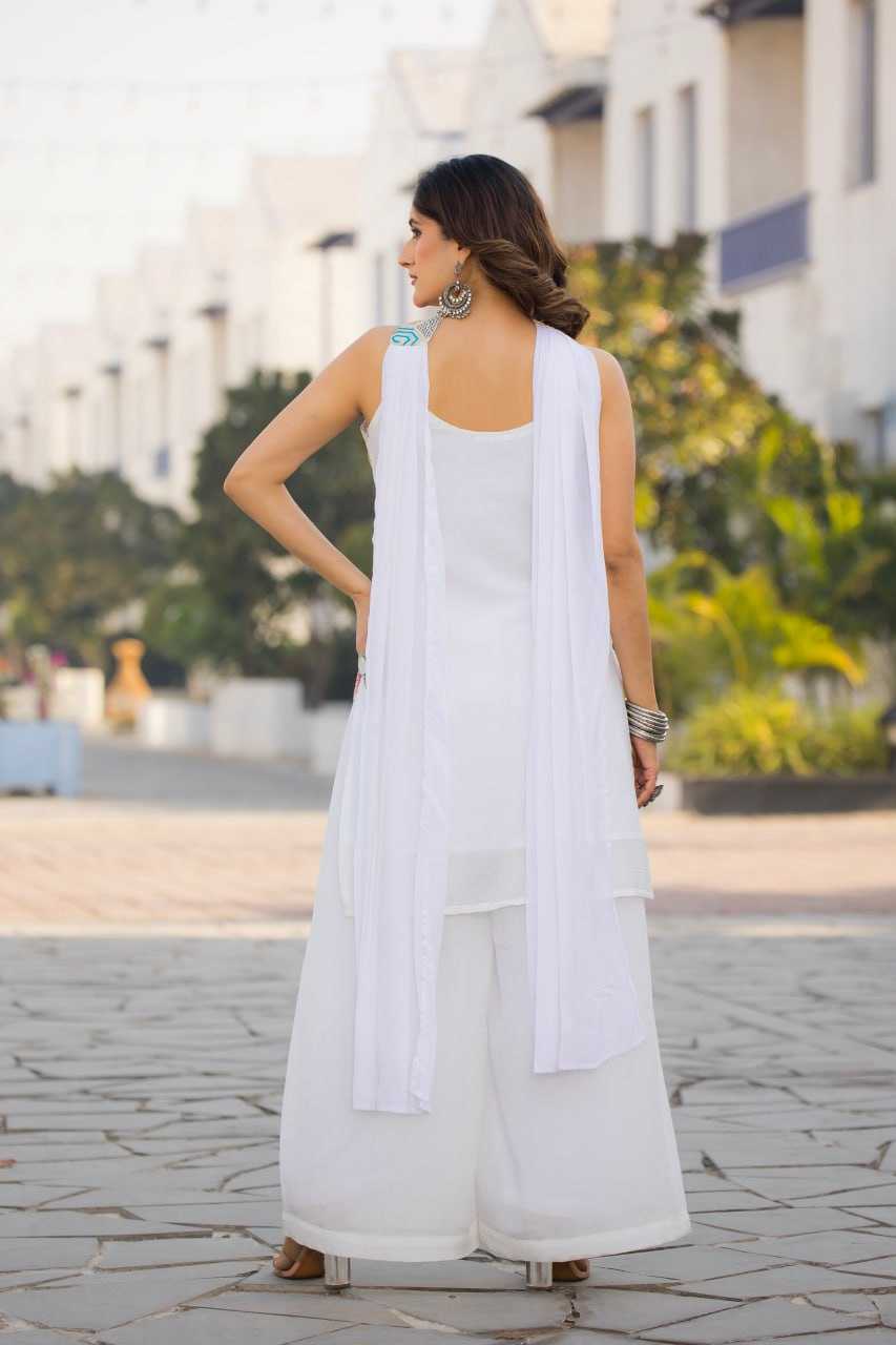 Ynf Chinon Silk RIN129 005 Suits & Dresses Wholesale Ladies Suits Embroidery Suits Palazzo Suit Sleeveless Dresses Manufacturer- Kapda Export