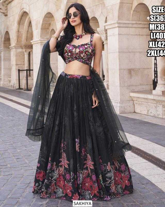 Ynf Chinon Silk RIN197 Sakhiyaa A 3 Piece Lehengas Wedding Collections Festive Collections Wholesale Silk Lehenga Embroidered Lehenga Handloom Lehenga Manufacturer- Kapda Export