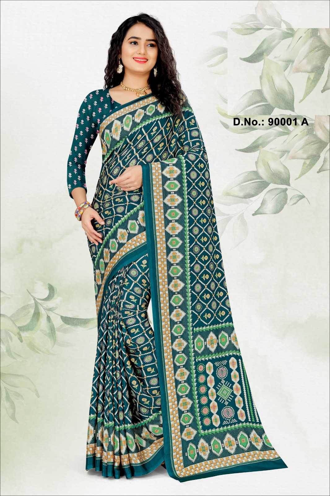 Ynf Crepe RIN197 FKFASHION-Morni Sarees Diwali Collections Festive Collections Wholesale Fancy Sarees Printed Sarees Crape Satin Sarees Manufacturer- Kapda Export