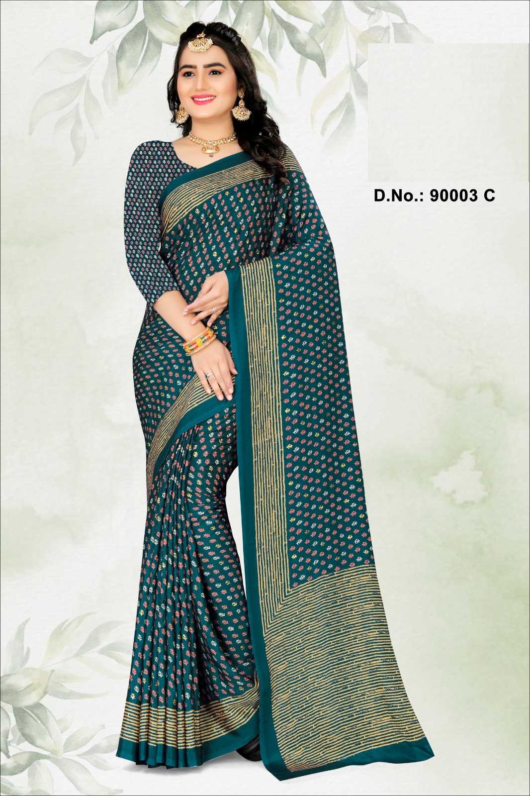 Ynf Crepe RIN197 FKFASHION-Morni Sarees Diwali Collections Festive Collections Wholesale Fancy Sarees Printed Sarees Crape Satin Sarees Manufacturer- Kapda Export