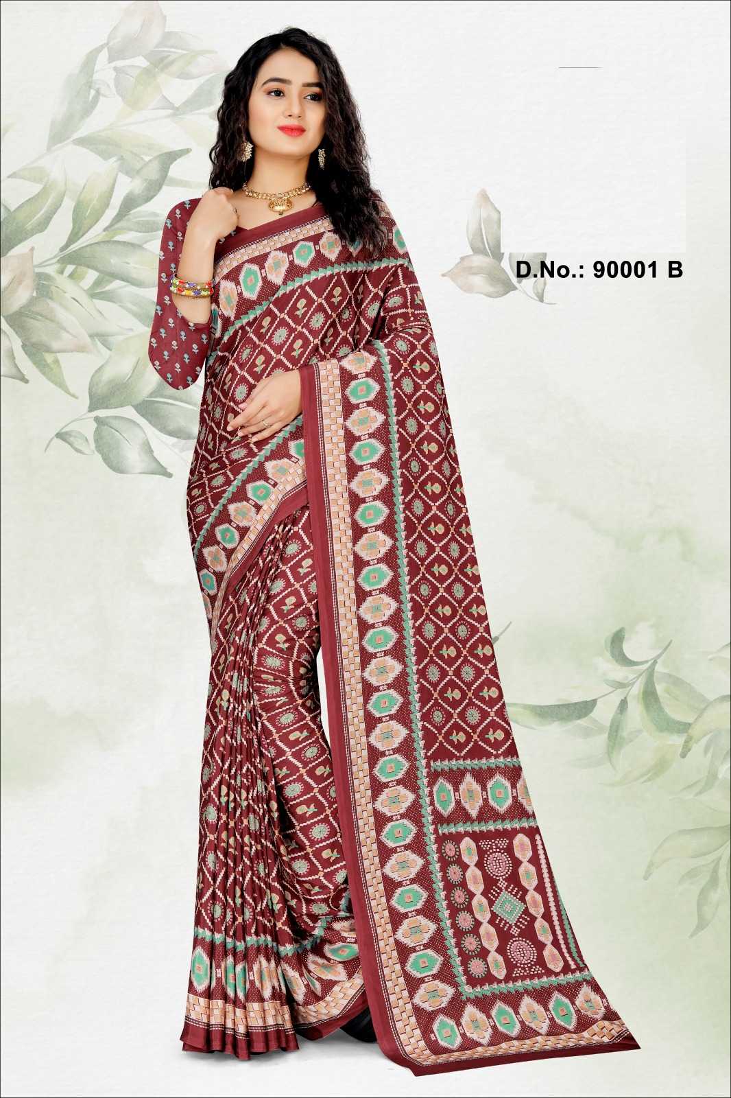 Ynf Crepe RIN197 FKFASHION-Morni Sarees Diwali Collections Festive Collections Wholesale Fancy Sarees Printed Sarees Crape Satin Sarees Manufacturer- Kapda Export