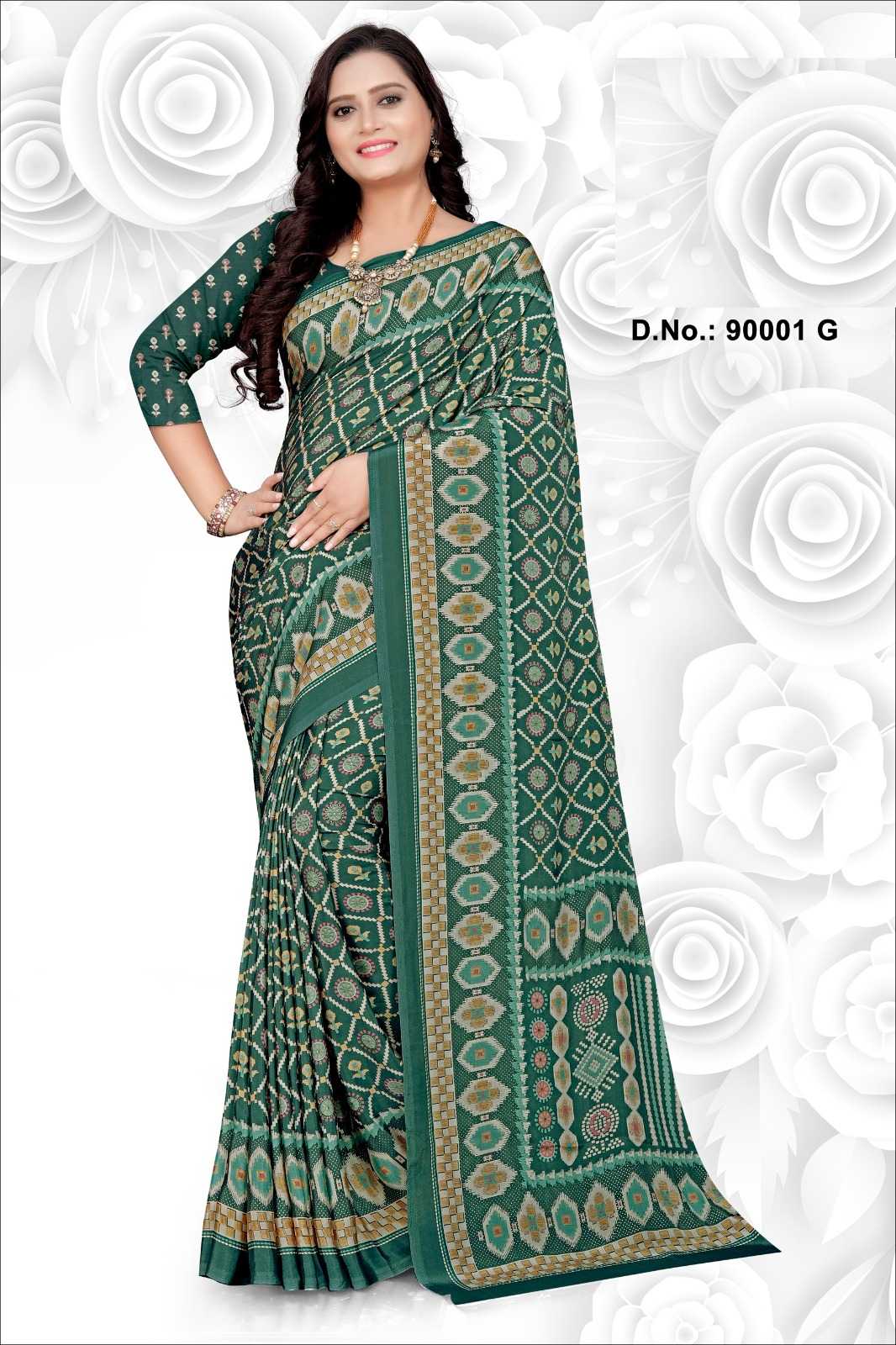 Ynf Crepe RIN197 FKFASHION-Morni Sarees Diwali Collections Festive Collections Wholesale Fancy Sarees Printed Sarees Crape Satin Sarees Manufacturer- Kapda Export