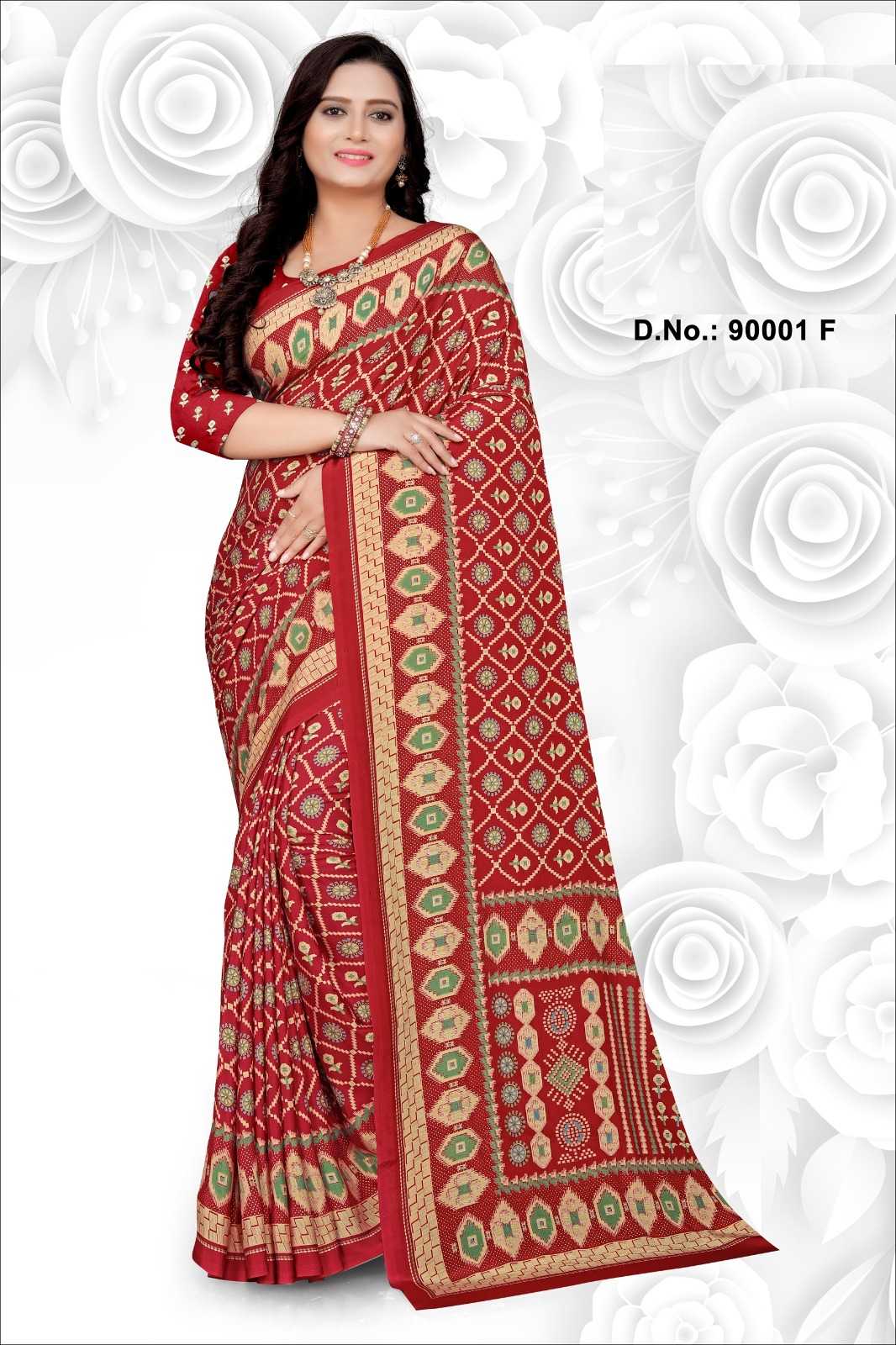 Ynf Crepe RIN197 FKFASHION-Morni Sarees Diwali Collections Festive Collections Wholesale Fancy Sarees Printed Sarees Crape Satin Sarees Manufacturer- Kapda Export