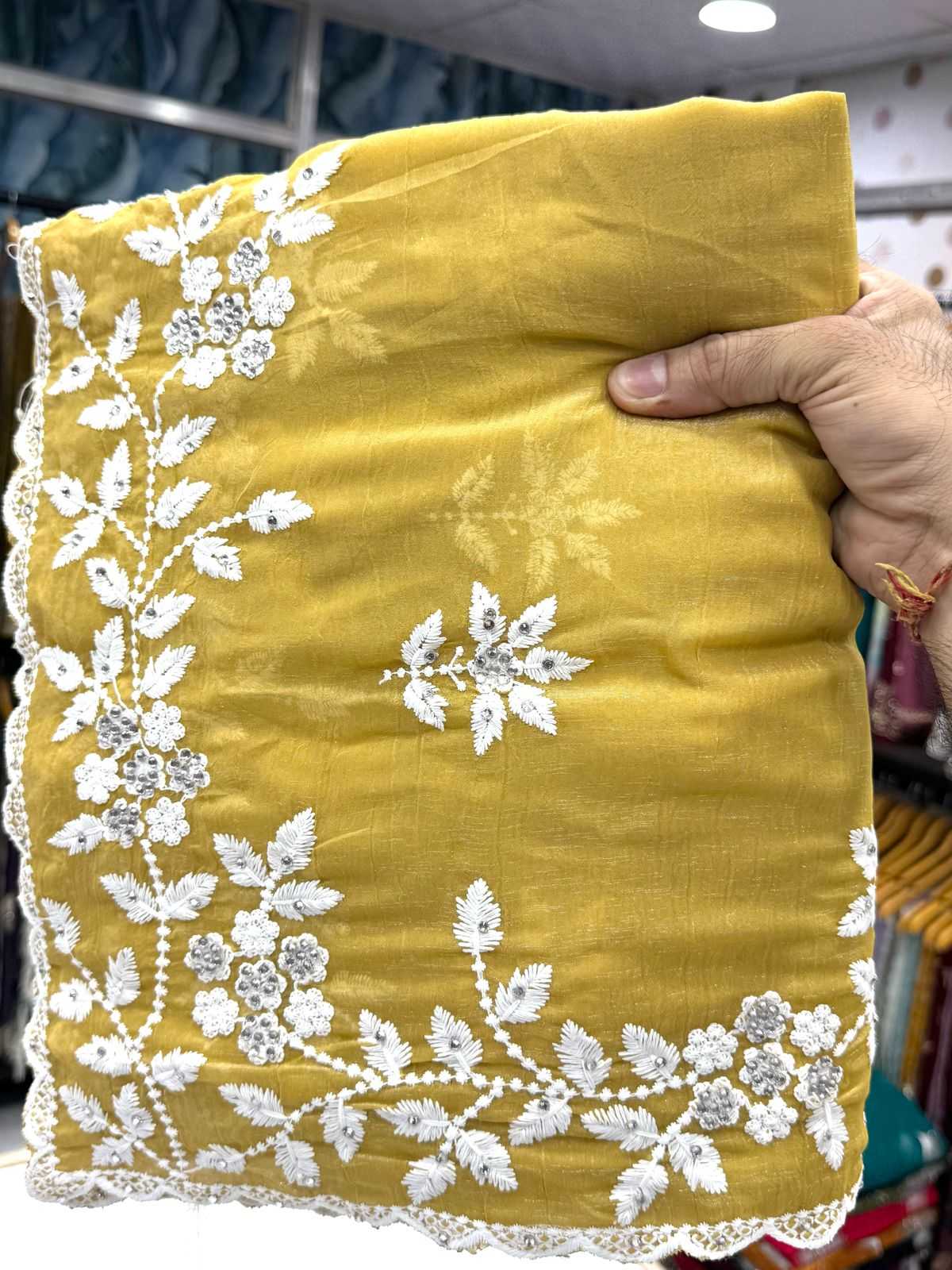 Ynf Crunchi KESH114 157 Sarees Wholesale Fancy Sarees Chikan Sarees Cutwork Saree Manufacturer- Kapda Export