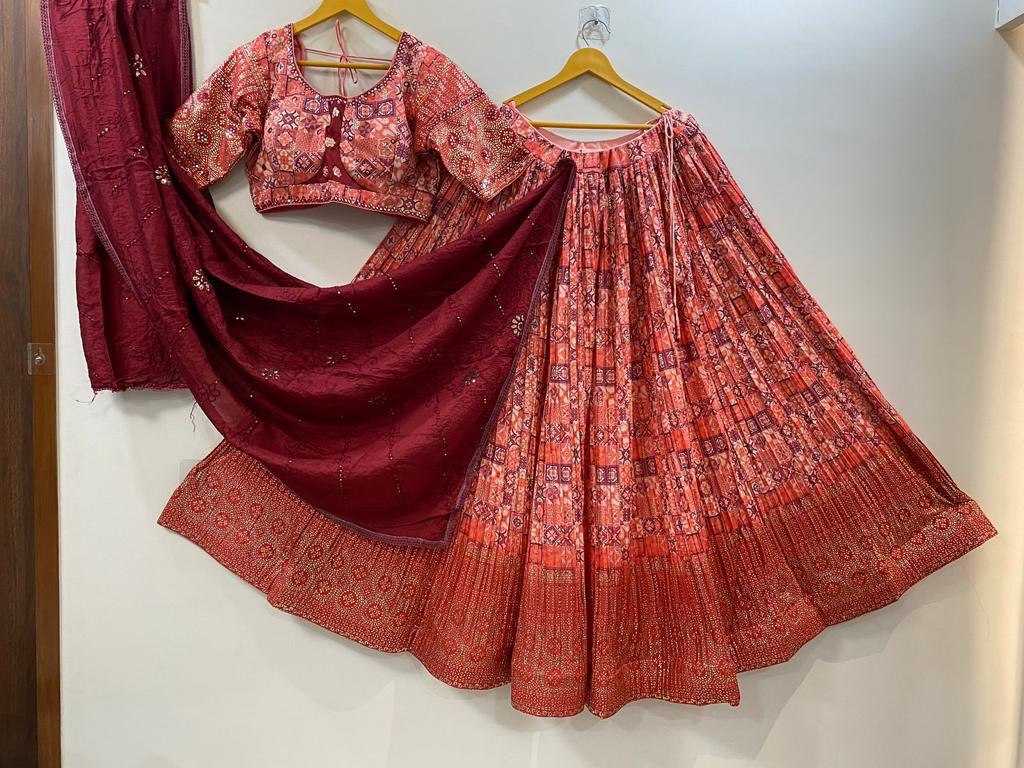 Ynf Crunchi KESH444 SIMPLE SOBER & CLASSIC Lehengas Wholesale Fancy Lehenga Printed Lehenga Mirror Work Lehenga Golden Lehenga Manufacturer- Kapda Export