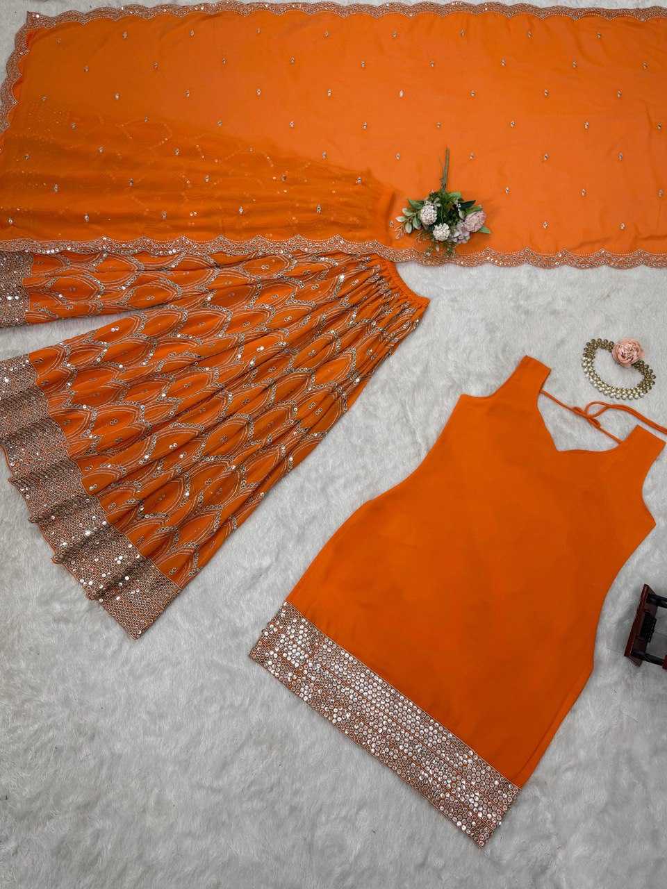 Ynf Faux Georgette RIN162 5845 Suits & Dresses Wholesale Ladies Suits Sharara Salwar Suits Floor-Length Dresses Manufacturer- Kapda Export