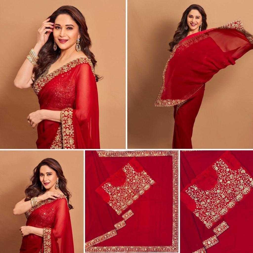 Ynf Georgette RIN134 0205 Sarees Bollywood Collections Wholesale Fancy Sarees Madhuri Dixit Sarees Manufacturer- Kapda Export