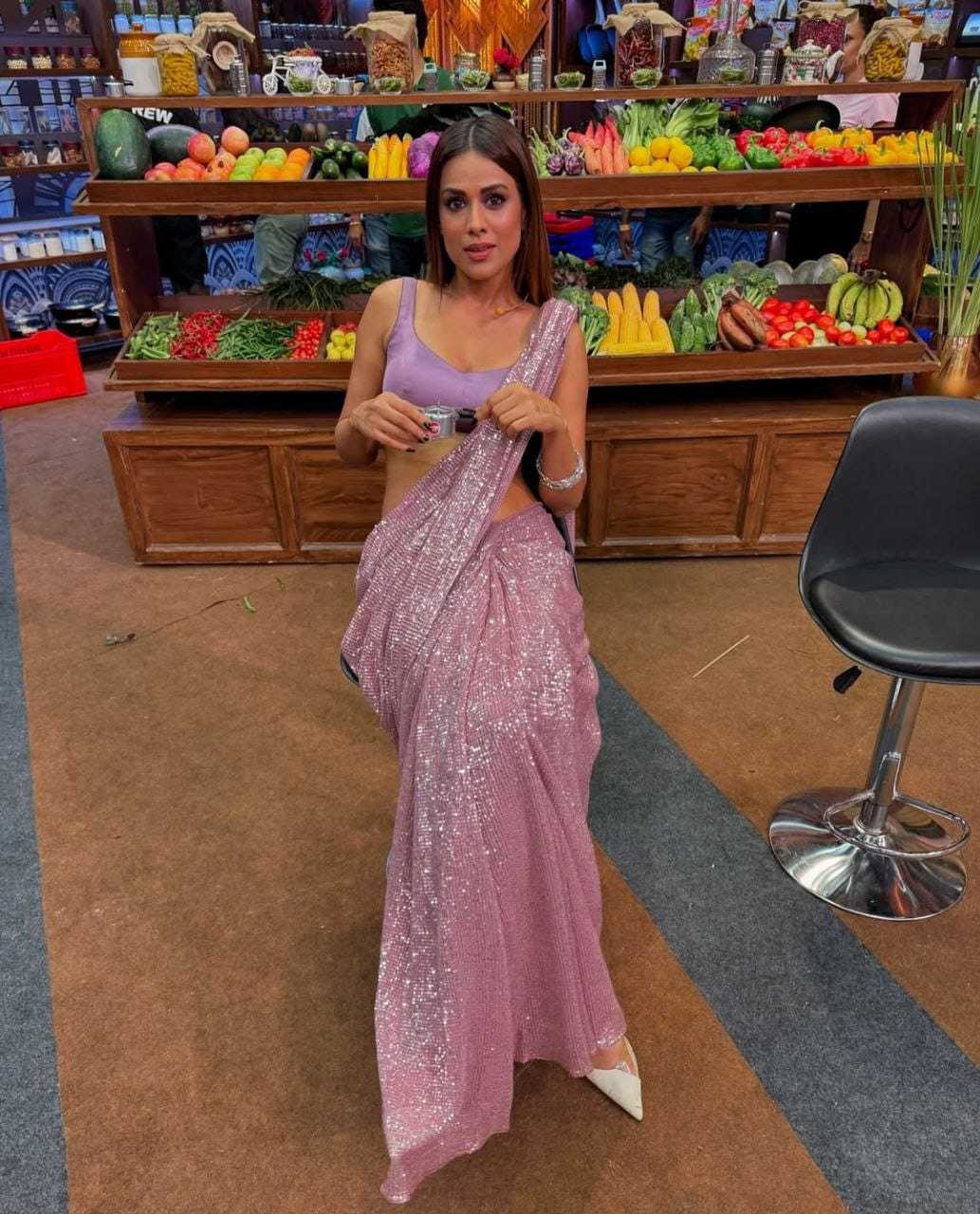 Ynf Georgette RIN157 105 Sarees Bollywood Collections Wholesale Sequin Sarees Nia Sharma Collection Manufacturer- Kapda Export