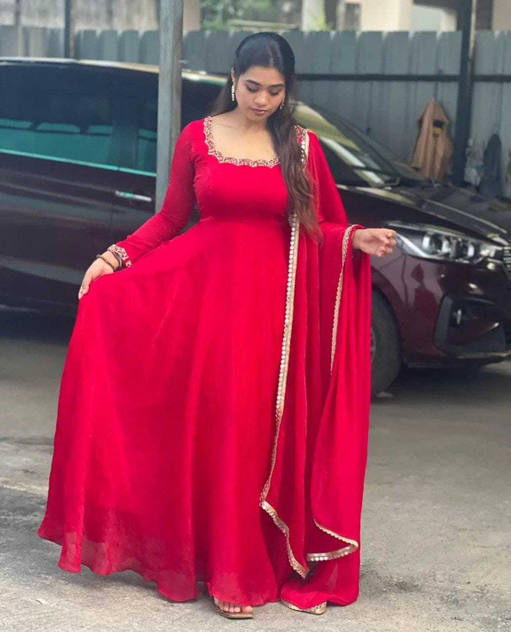 Ynf Georgette RIN157 3142 Gowns Diwali Collections Festive Collections Wholesale Fancy Gowns Party Gowns Georgette Gown Manufacturer- Kapda Export