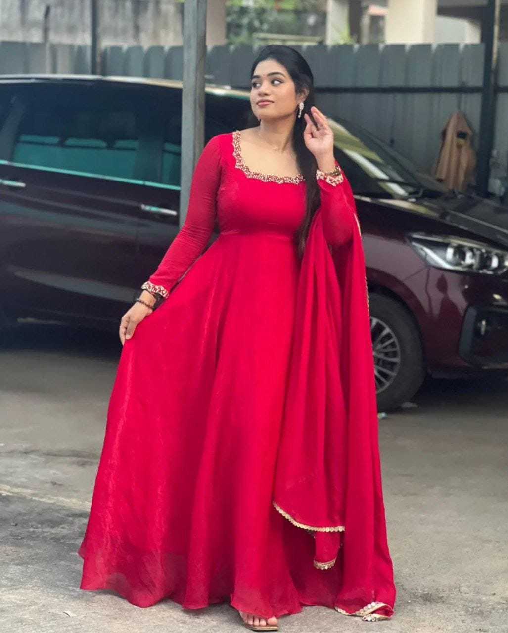 Ynf Georgette RIN157 3142 Gowns Diwali Collections Festive Collections Wholesale Fancy Gowns Party Gowns Georgette Gown Manufacturer- Kapda Export