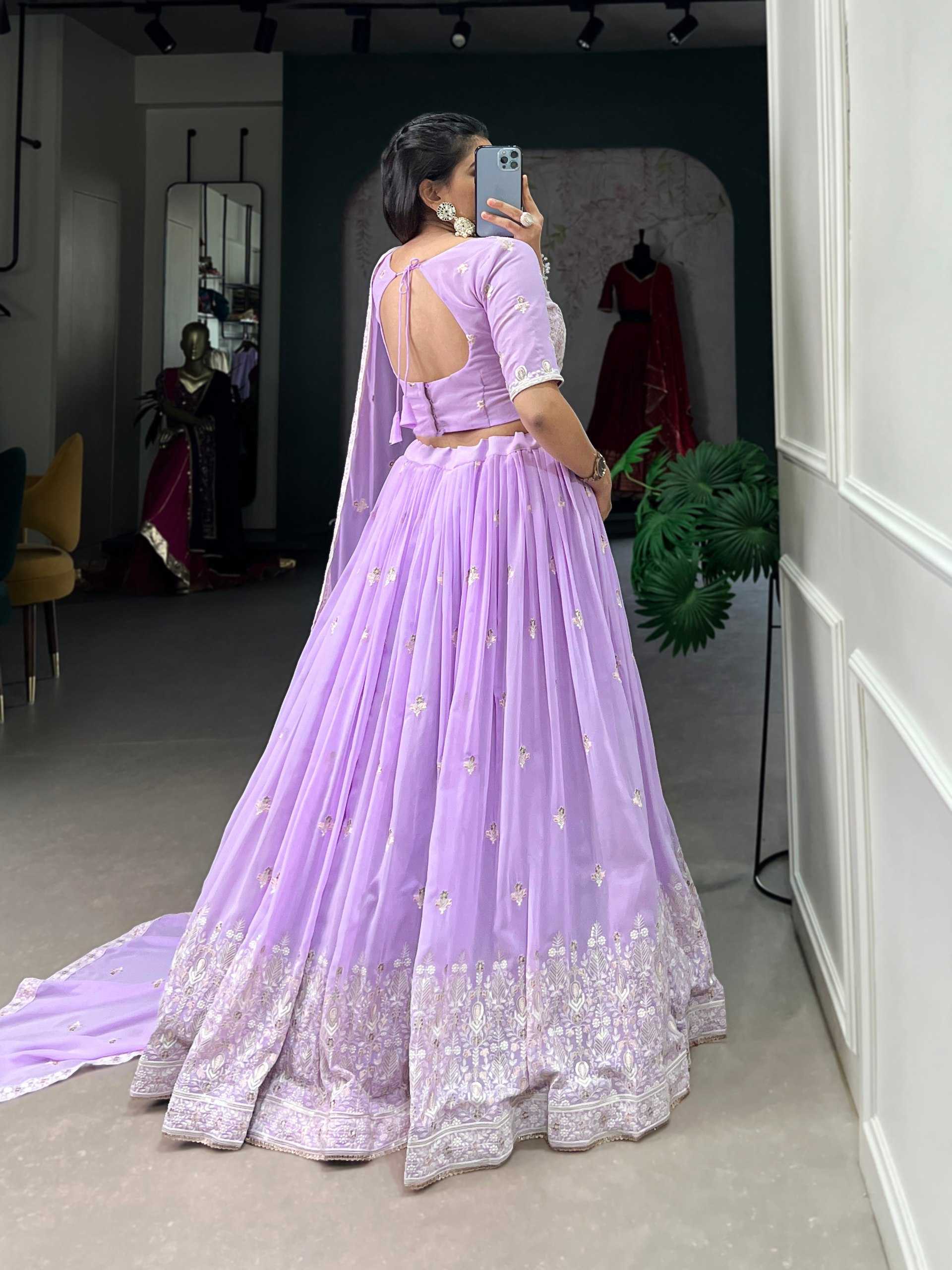 Ynf Georgette RIN197 1407 Lehengas Wholesale Wedding Lehenga Georgette Lehenga Purple Lehenga Manufacturer- Kapda Export