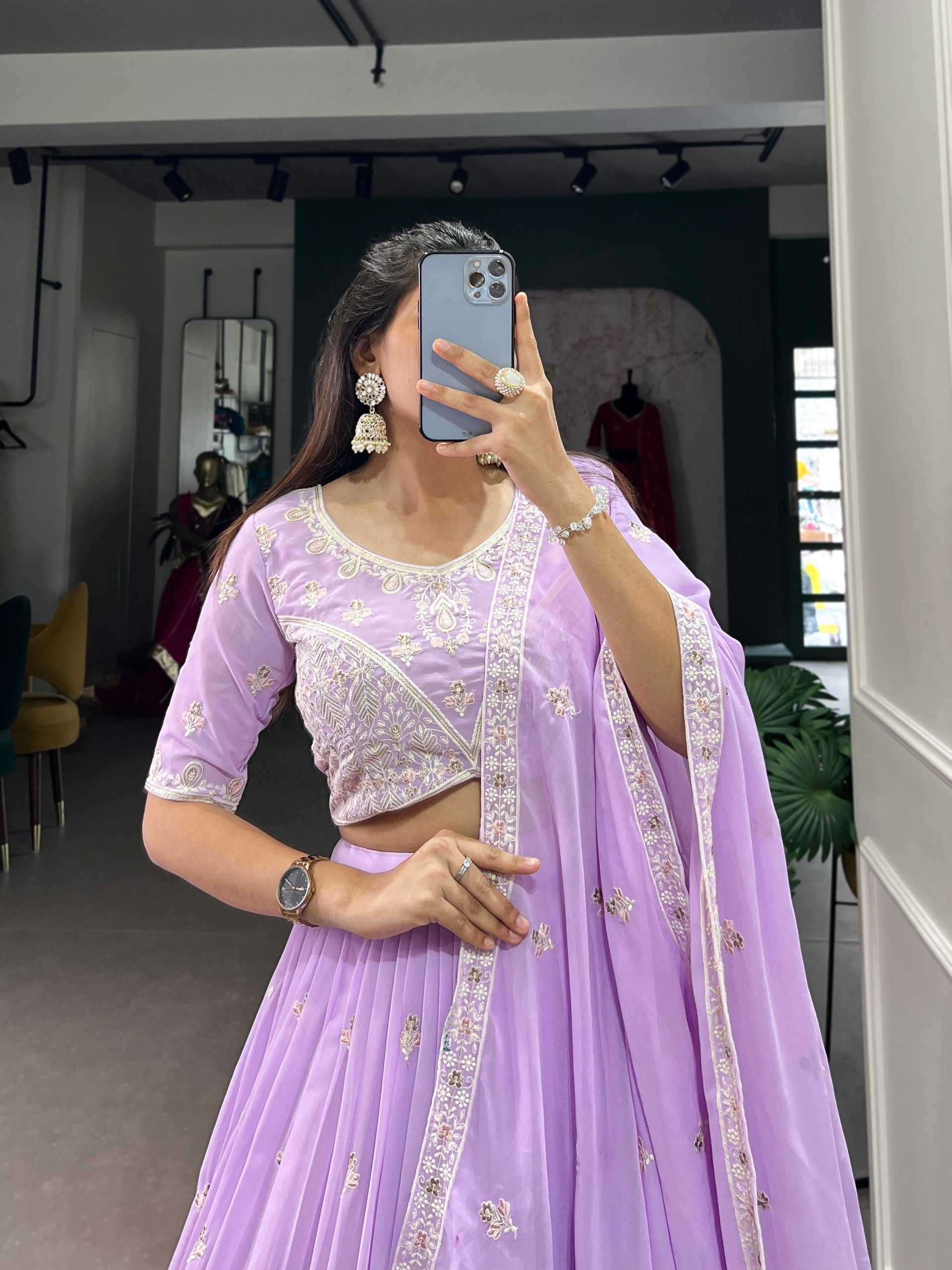 Ynf Georgette RIN197 1407 Lehengas Wholesale Wedding Lehenga Georgette Lehenga Purple Lehenga Manufacturer- Kapda Export
