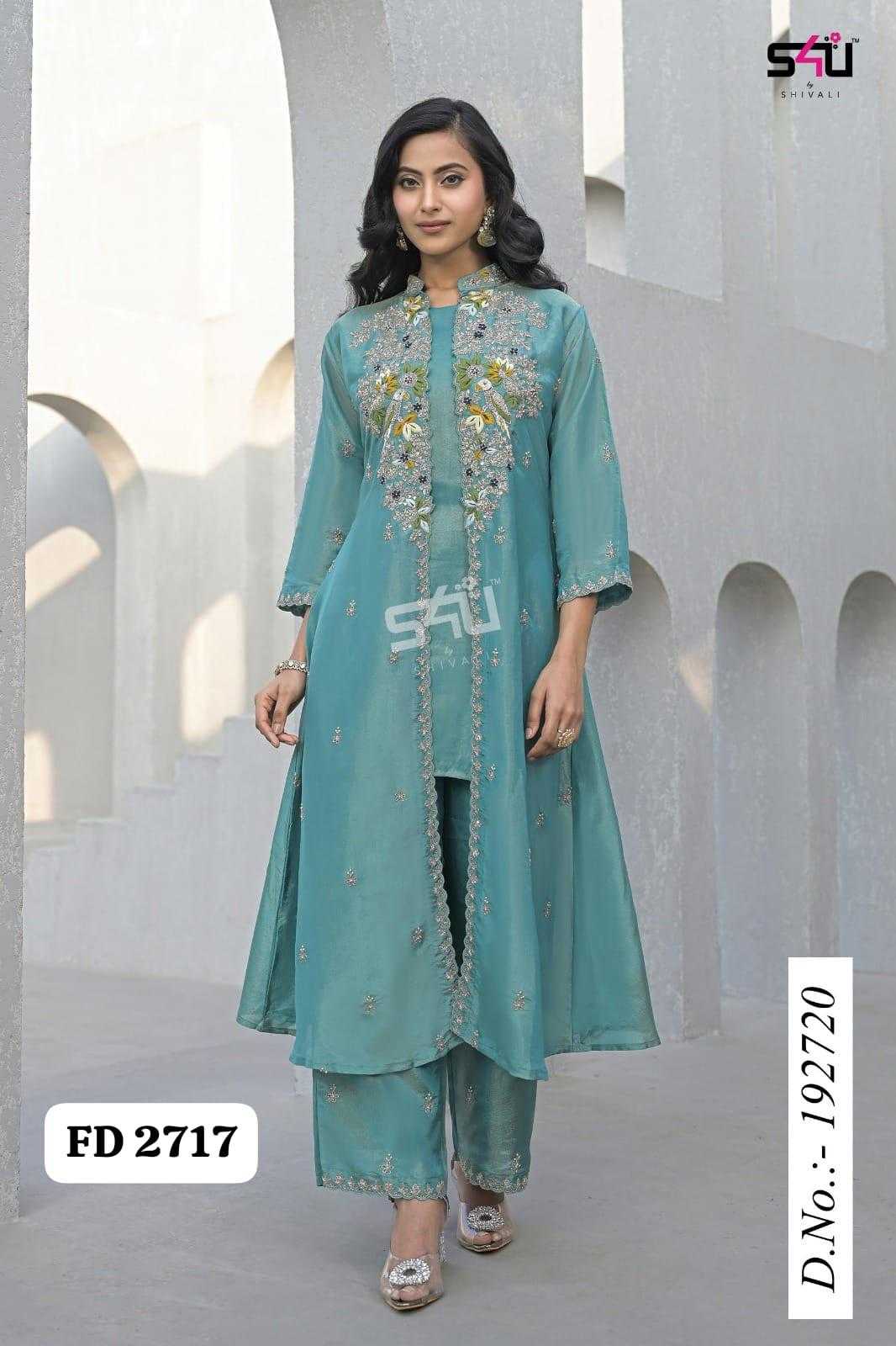 Ynf Georgette RIN197 Festive Diaries Vol. 27 Suits & Dresses Wholesale Indo-Western Dresses Off-Shoulder Dresses Handwork Suits Manufacturer- Kapda Export